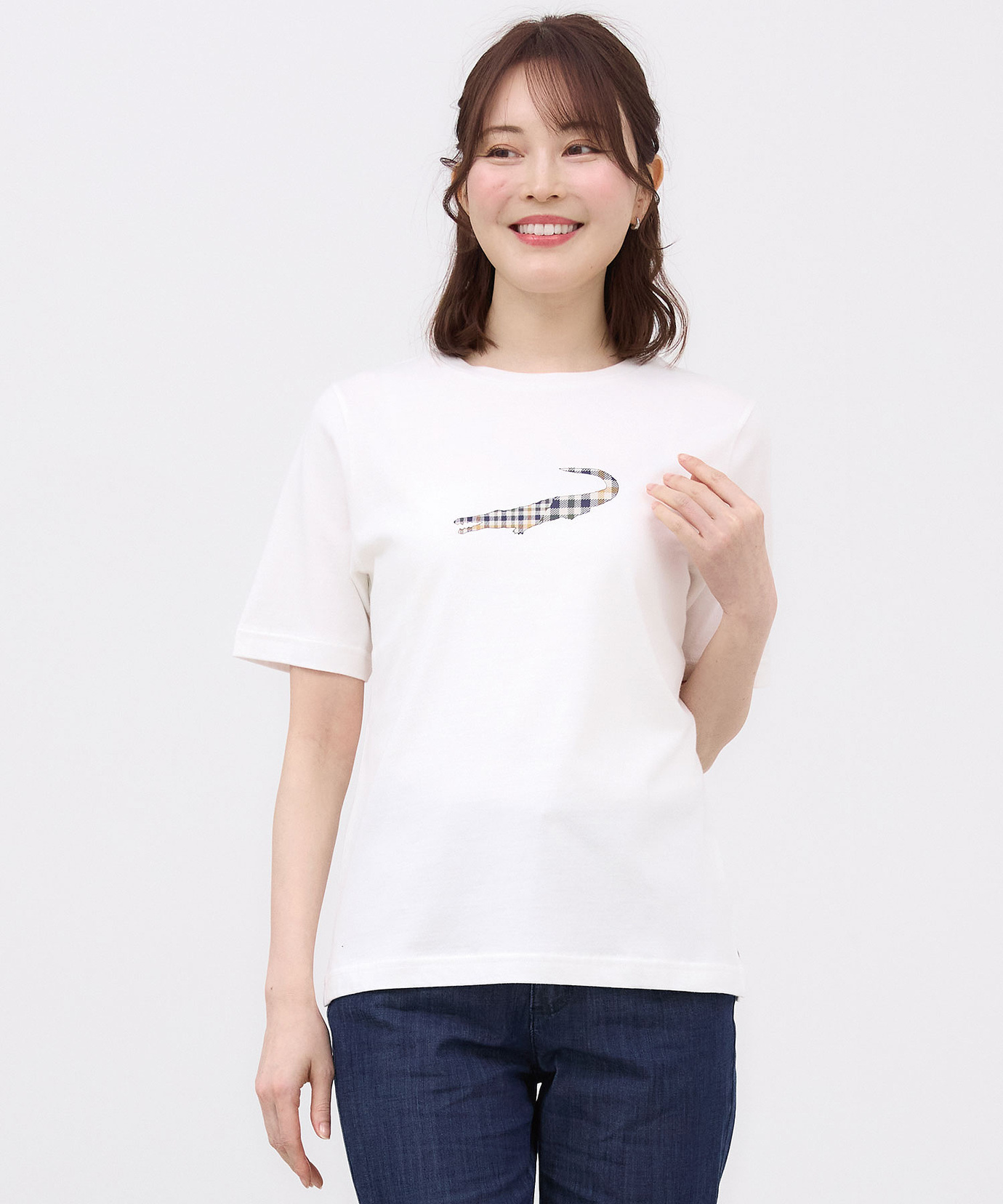 レディース クロコダイルタータン プリント Tシャツ通販 [0302-33208