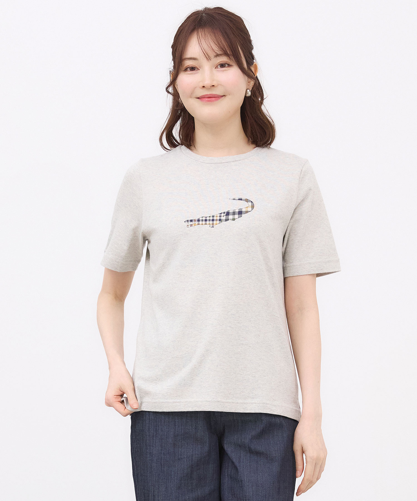 レディース クロコダイルタータン プリント Tシャツ通販 [0302-33208