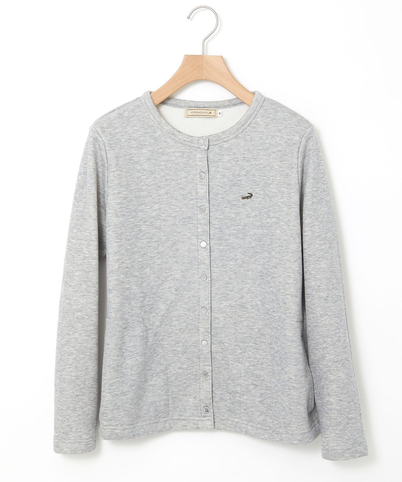 未使用 pique ボタン付きカーディガン グレー レディース スナップボタン カーディガン通販 [0302-36299