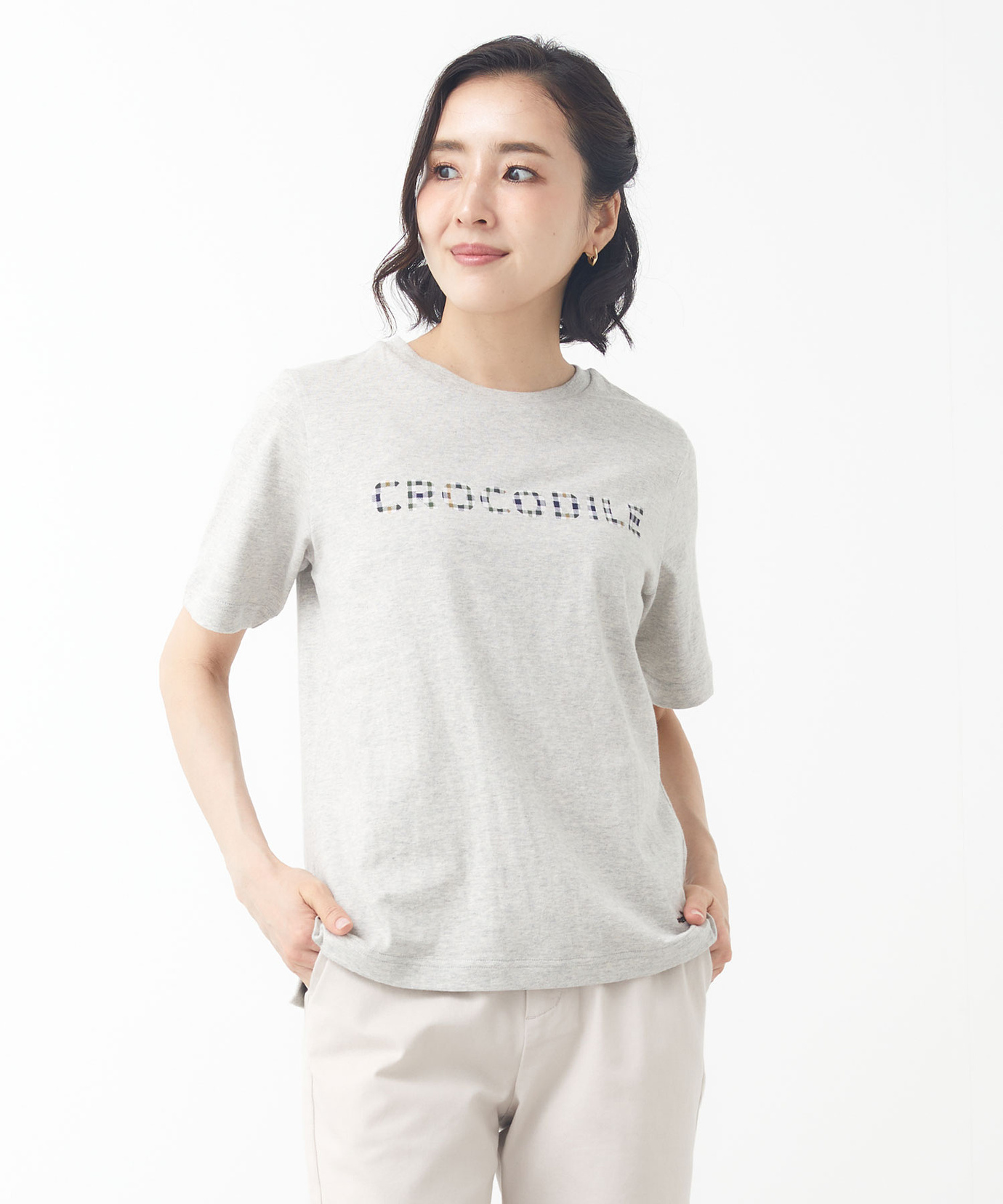 レディース クロコダイルタータン プリント Tシャツ通販 [0302-43208