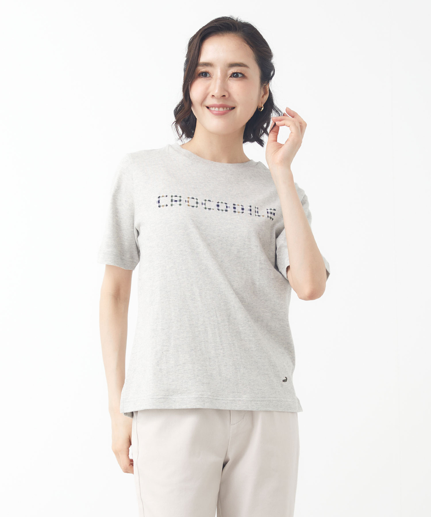 レディース クロコダイルタータン プリント Tシャツ通販 [0302-43208