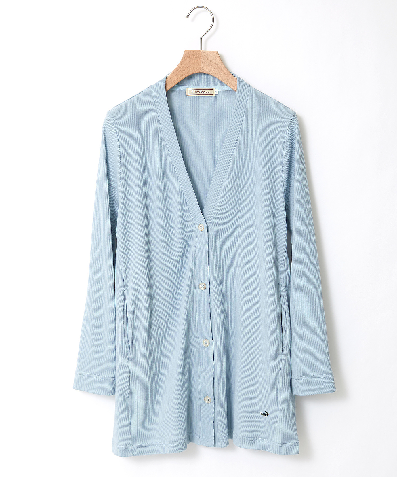 レディース ストライプリブ ロング カーディガン通販 [0302-43209