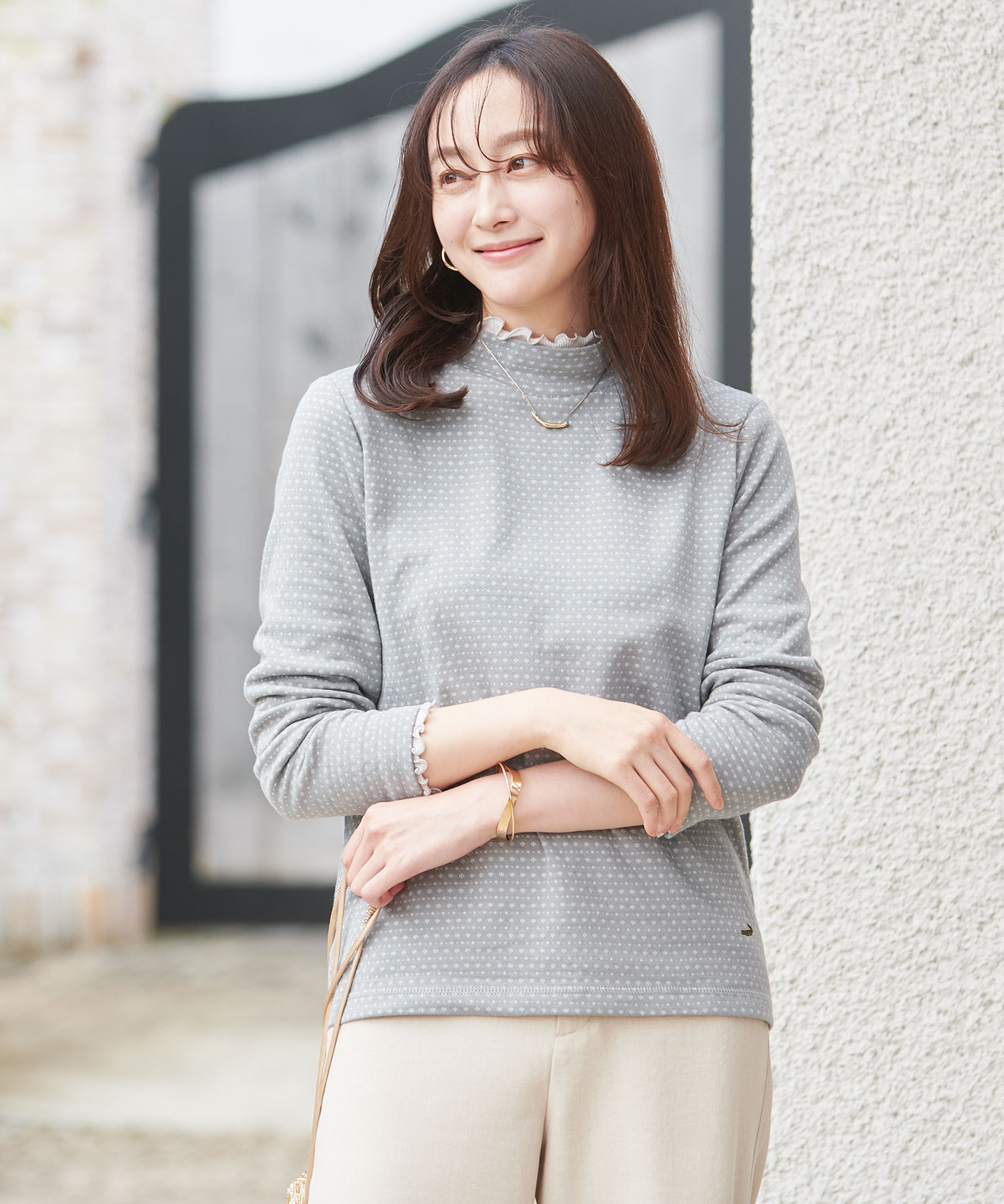 レディース 接結 ハイネック カットソー通販 [0302-51203