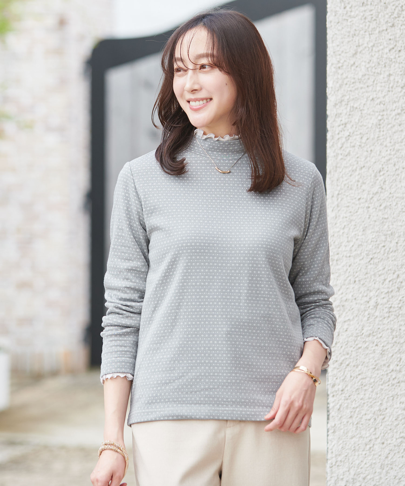 レディース 接結 ハイネック カットソー通販 [0302-51203