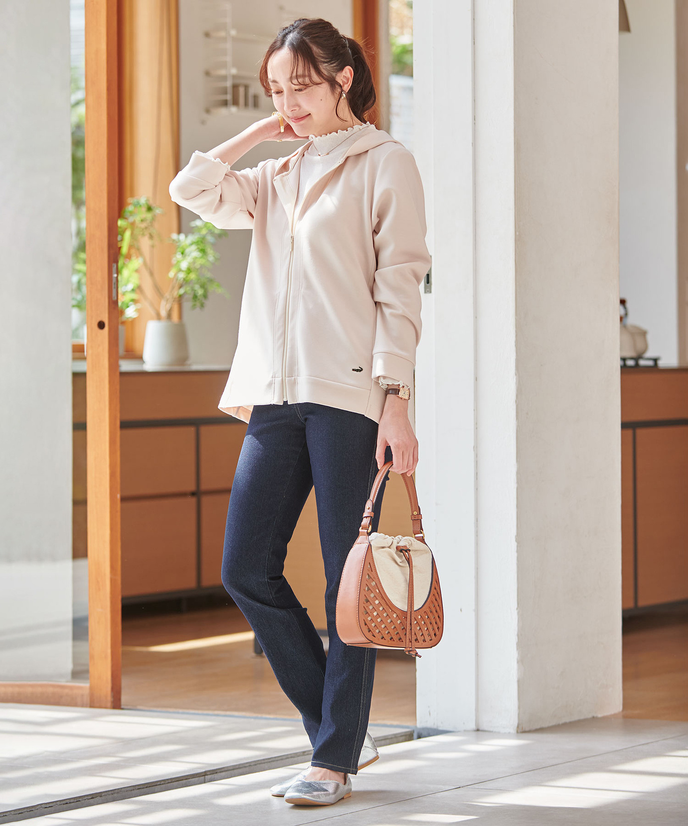 レディース ミドル丈 ジップ パーカー通販 [0302-51206