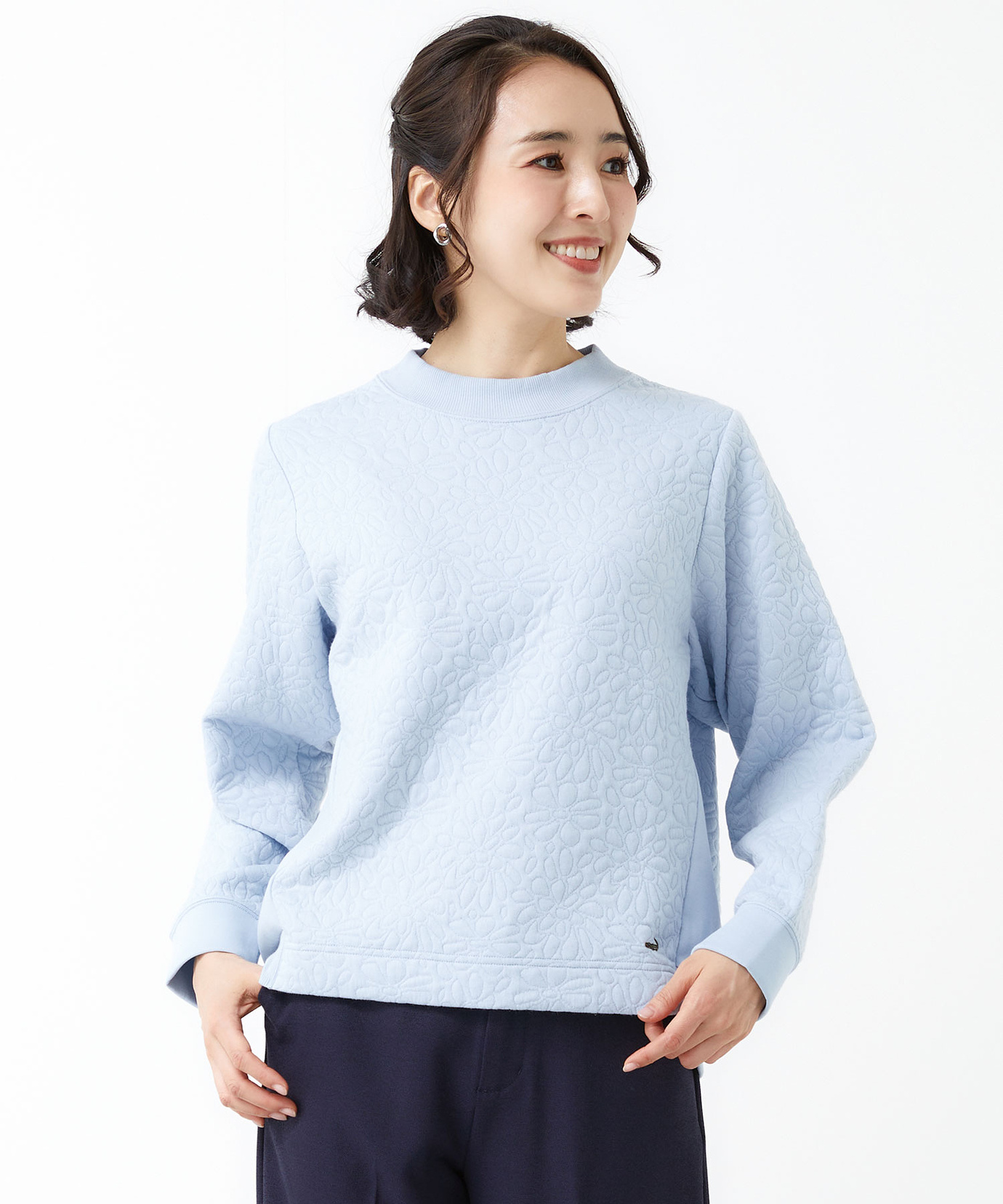 レディース ジャカード フラワーモチーフ プルオーバー通販 [0302