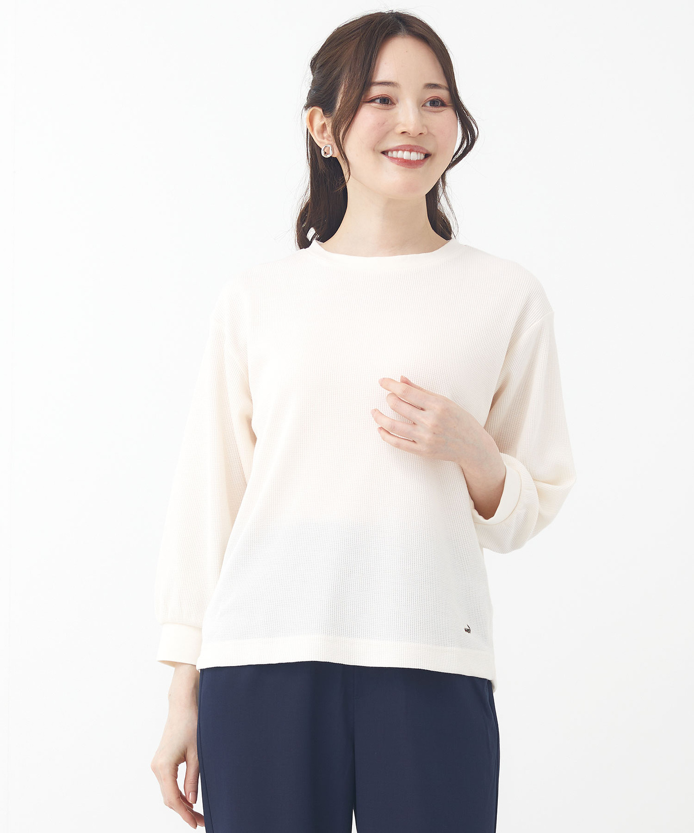 レディース ワッフル素材 プルオーバー カットソー通販 [0302-53200