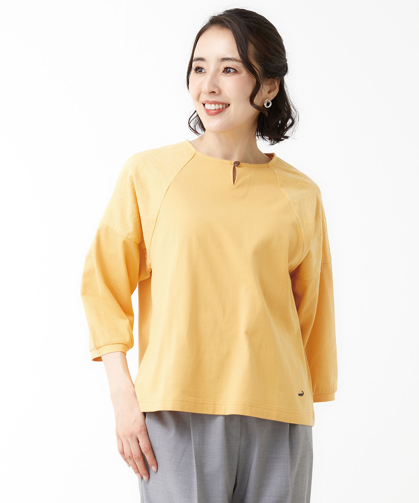 レディース シャツドッキング 刺繍 カットソー通販 [0302-53204