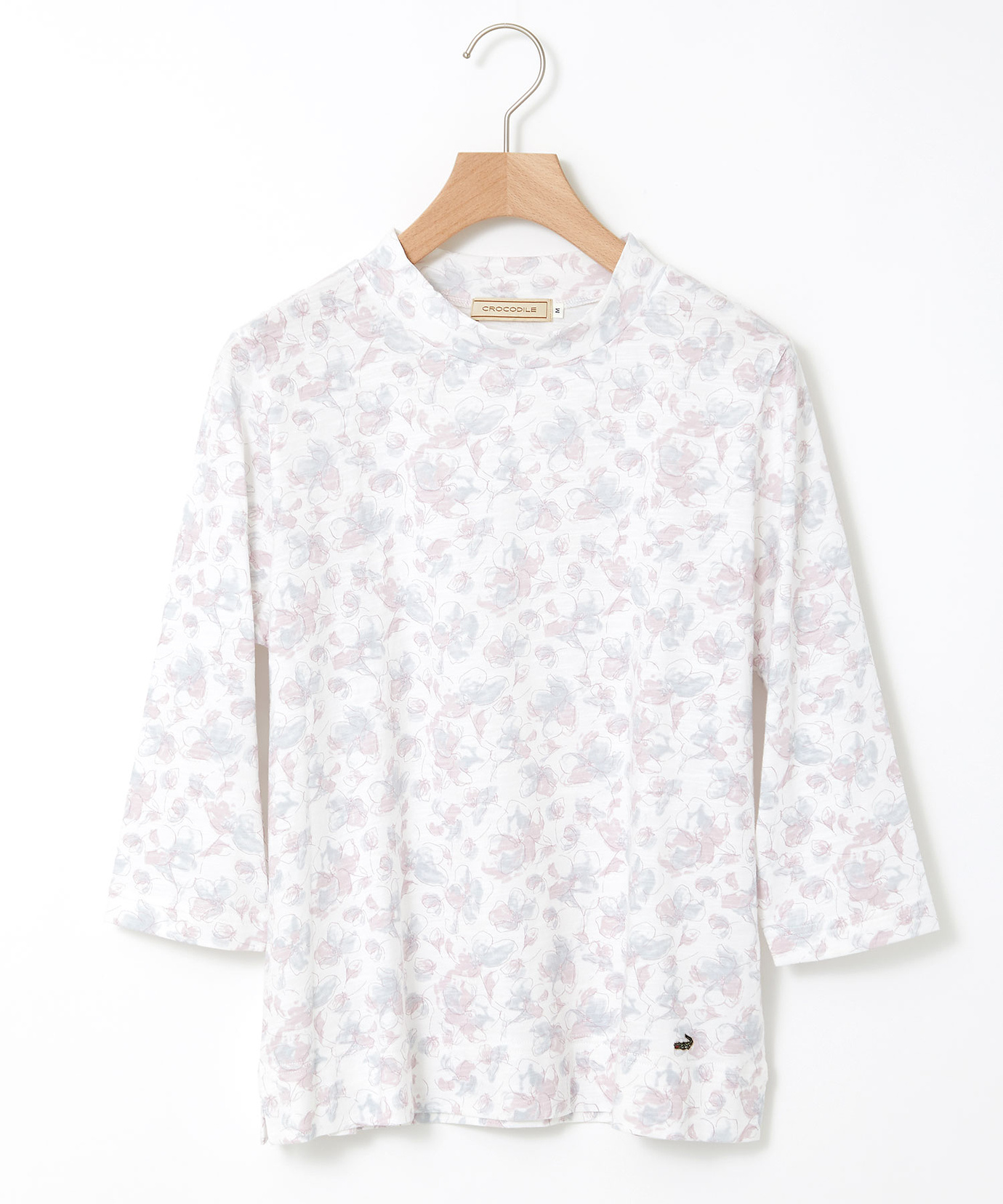 レディース 花柄 ハイネック 七分袖カットソー通販 [0302-53206