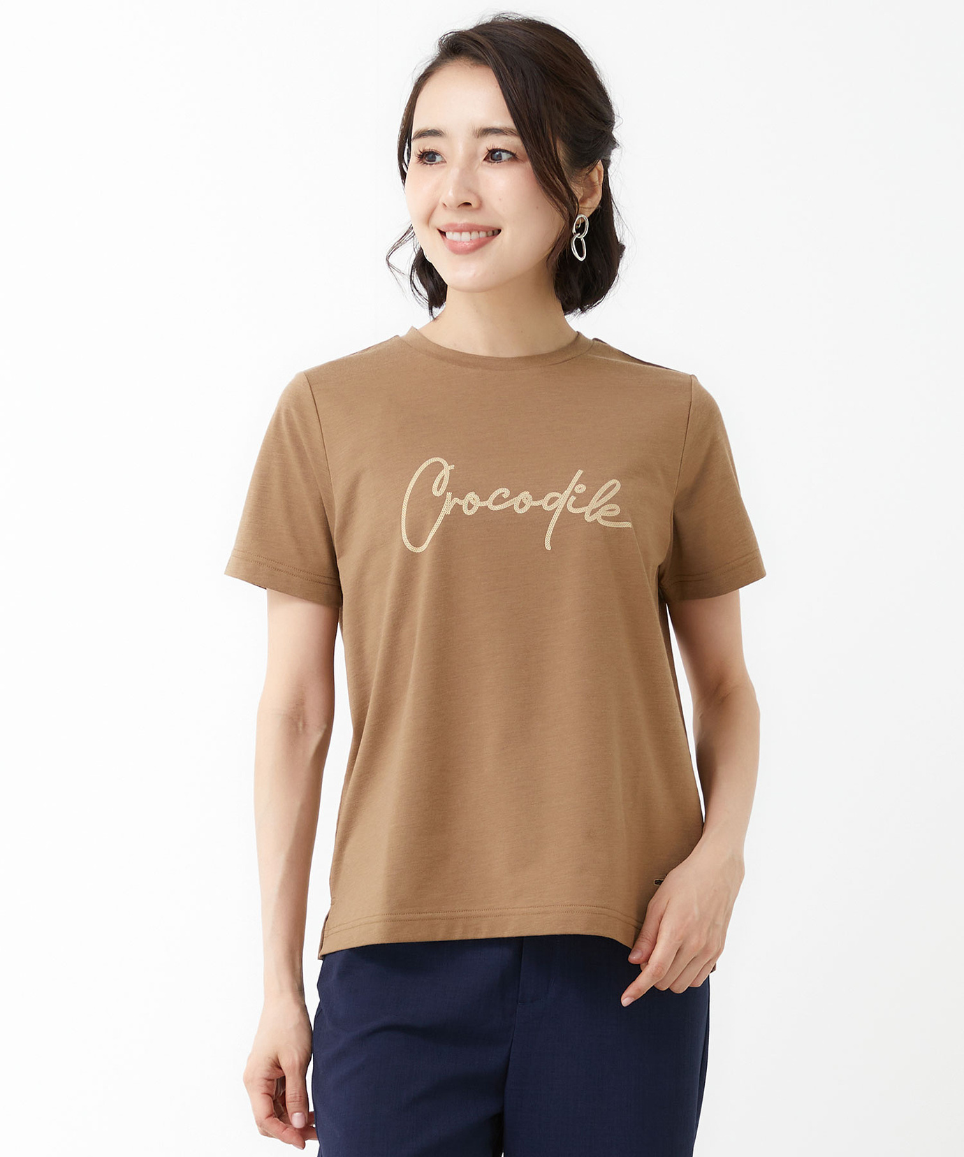 レディース プレーティング天竺 ロゴ Tシャツ通販 [0302-53215