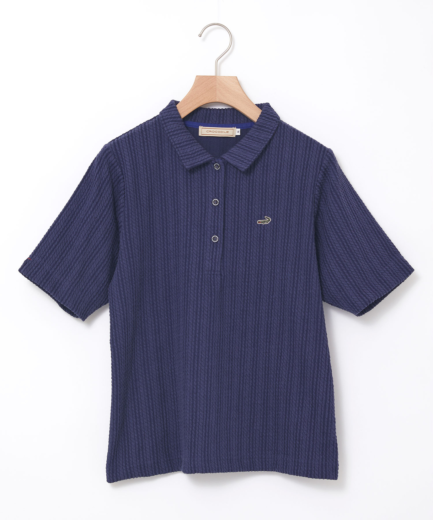 レディース コットンブレンド ミニケーブル ポロシャツ通販