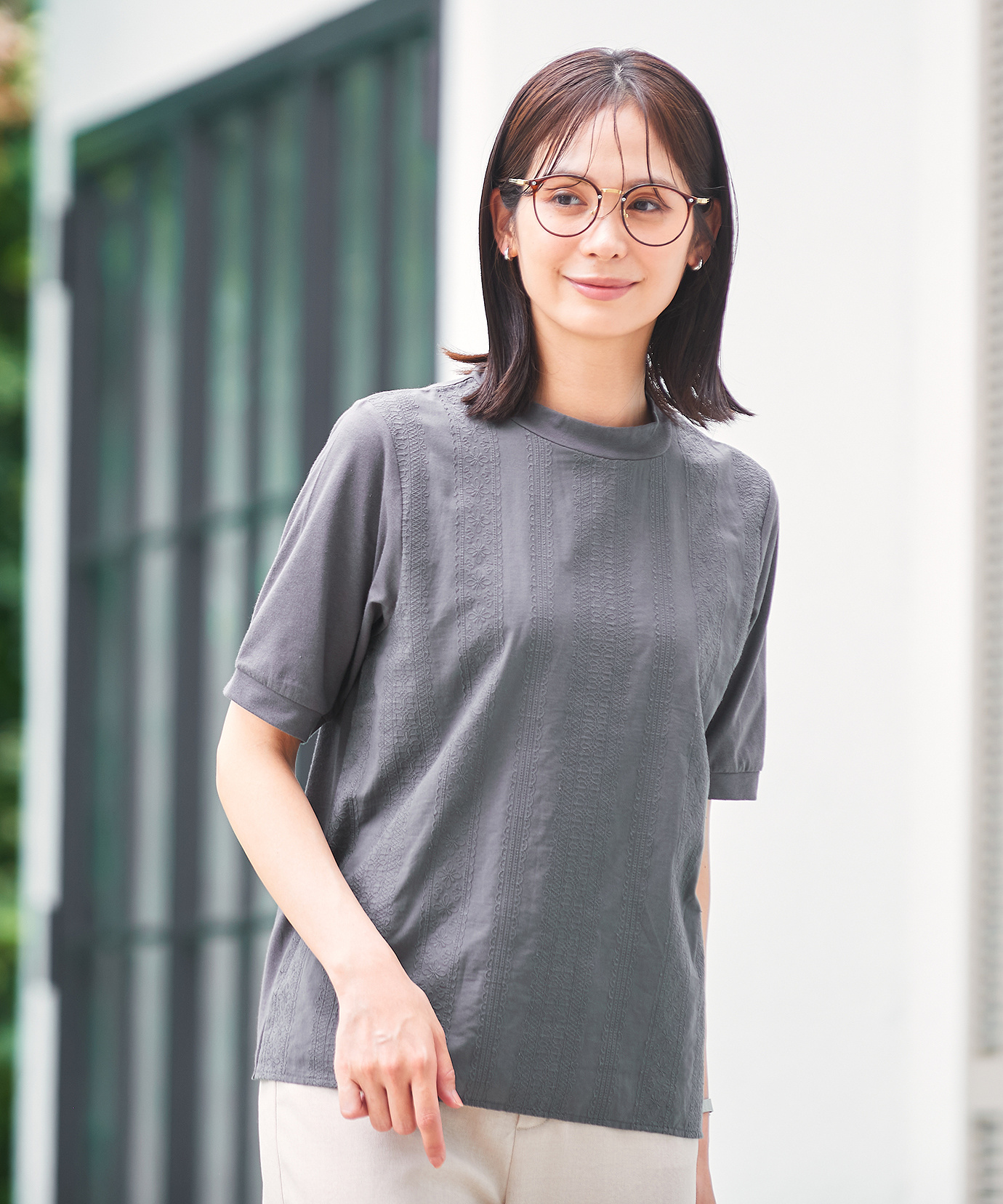 【美品】トリココムデギャルソン カットソー 刺繍 ドッキング 異素材 トリココムデギャルソンtricot COMME des GARCONS 異素材