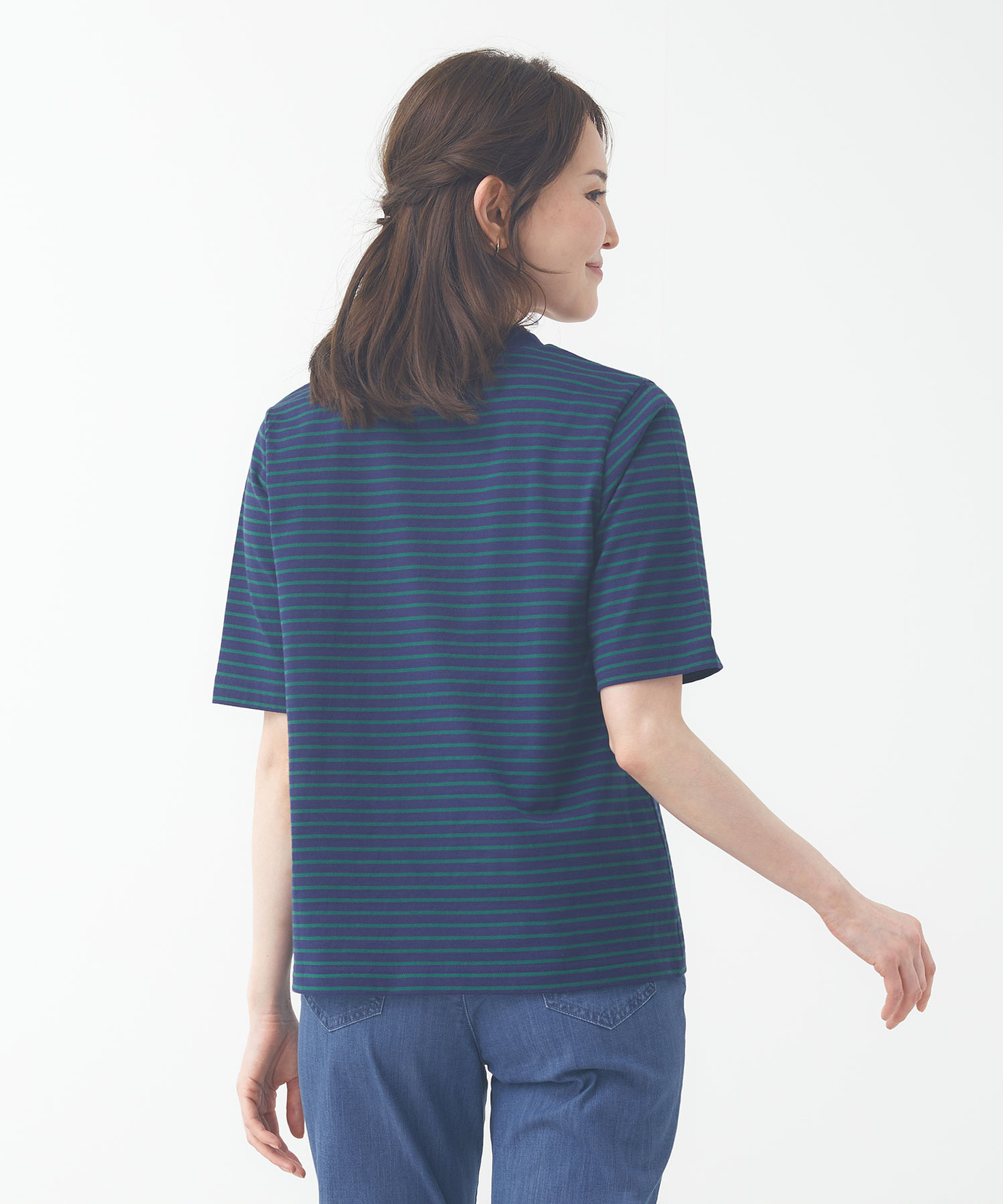 レディース モックネック ボーダー Tシャツ通販 [0302-53222