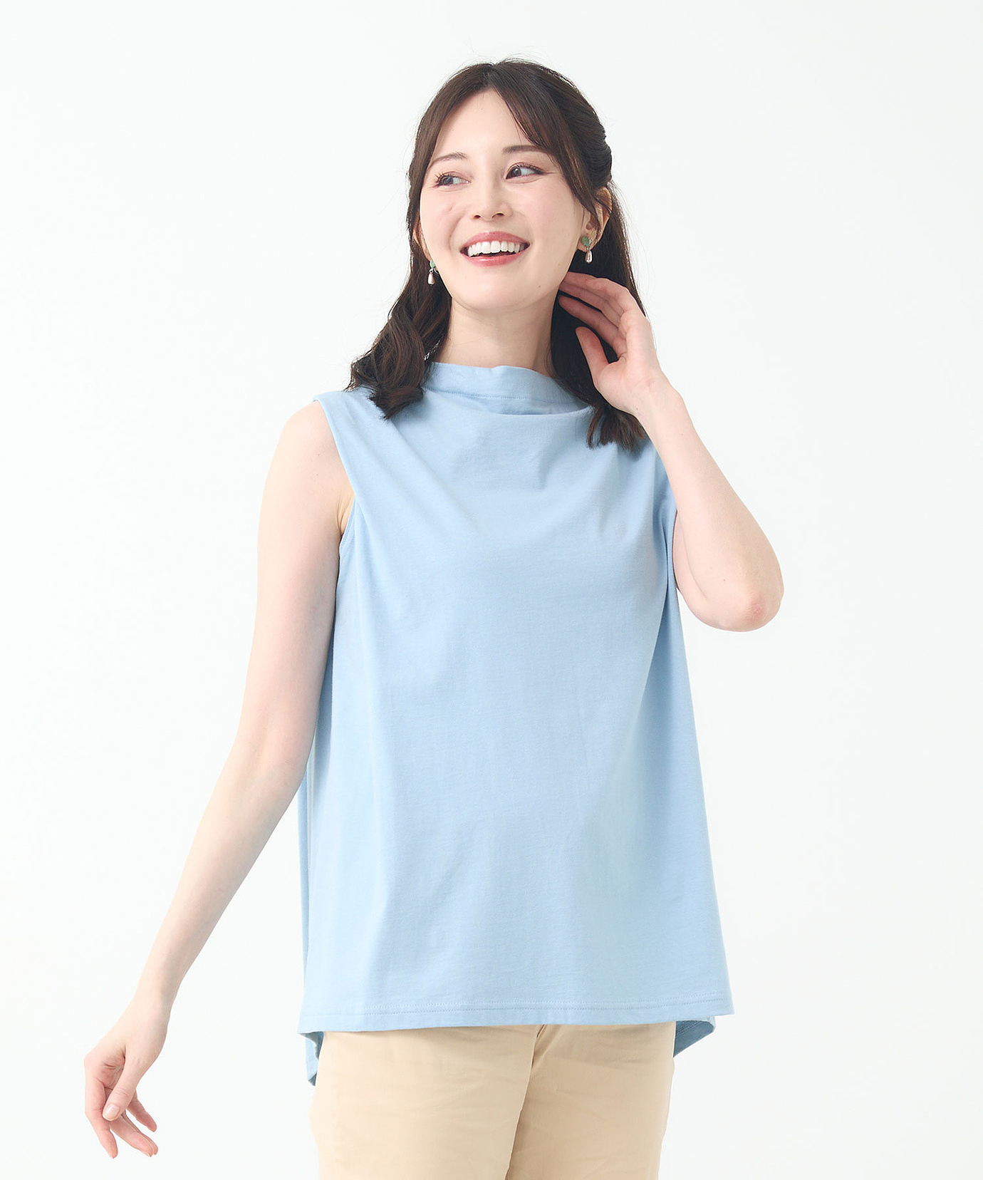 レディース コットン タックデザイン タンクトップ通販 [0302-53227