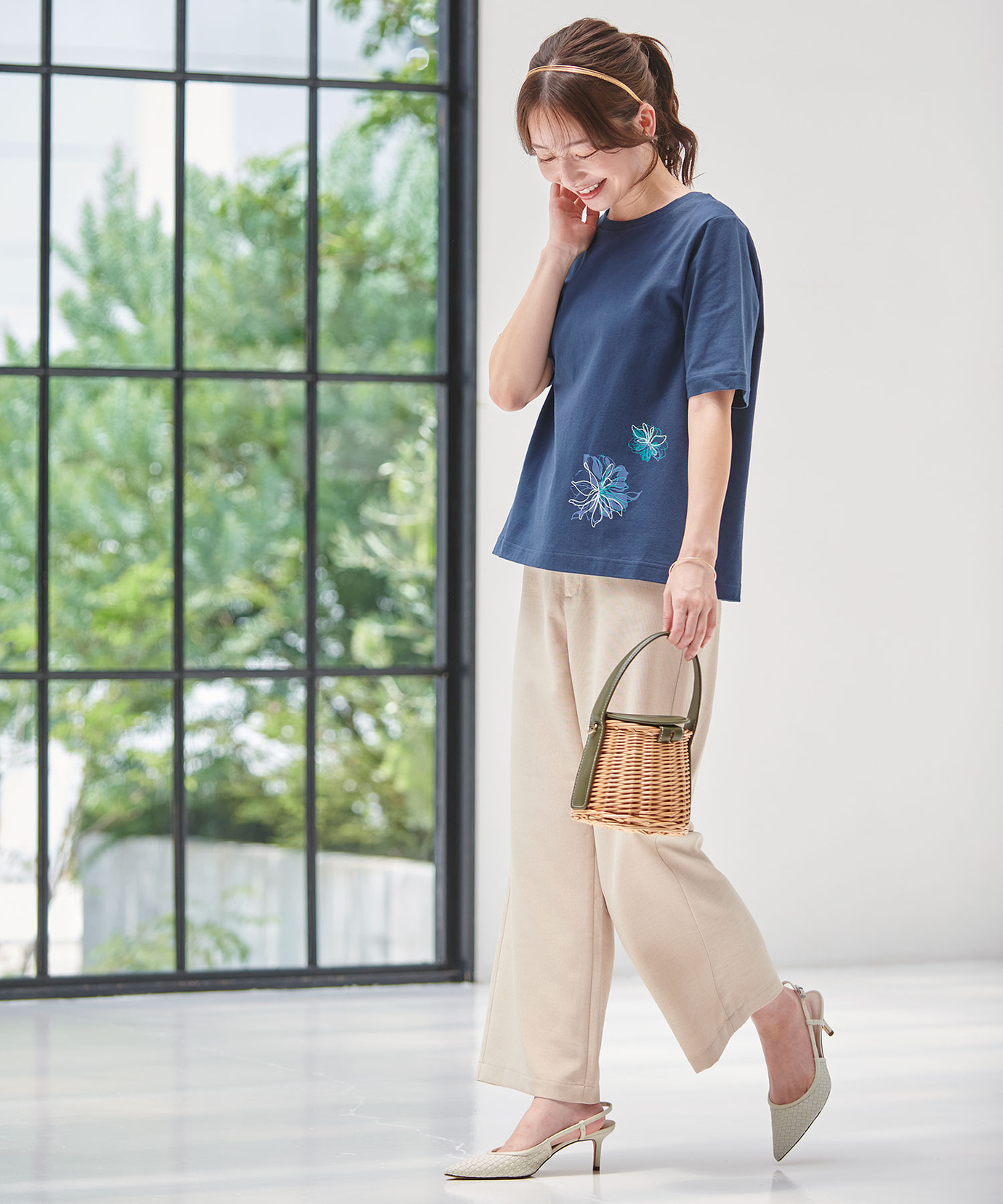 レディース 花柄 プリント Tシャツ通販 [0302-53228] - クロコダイル