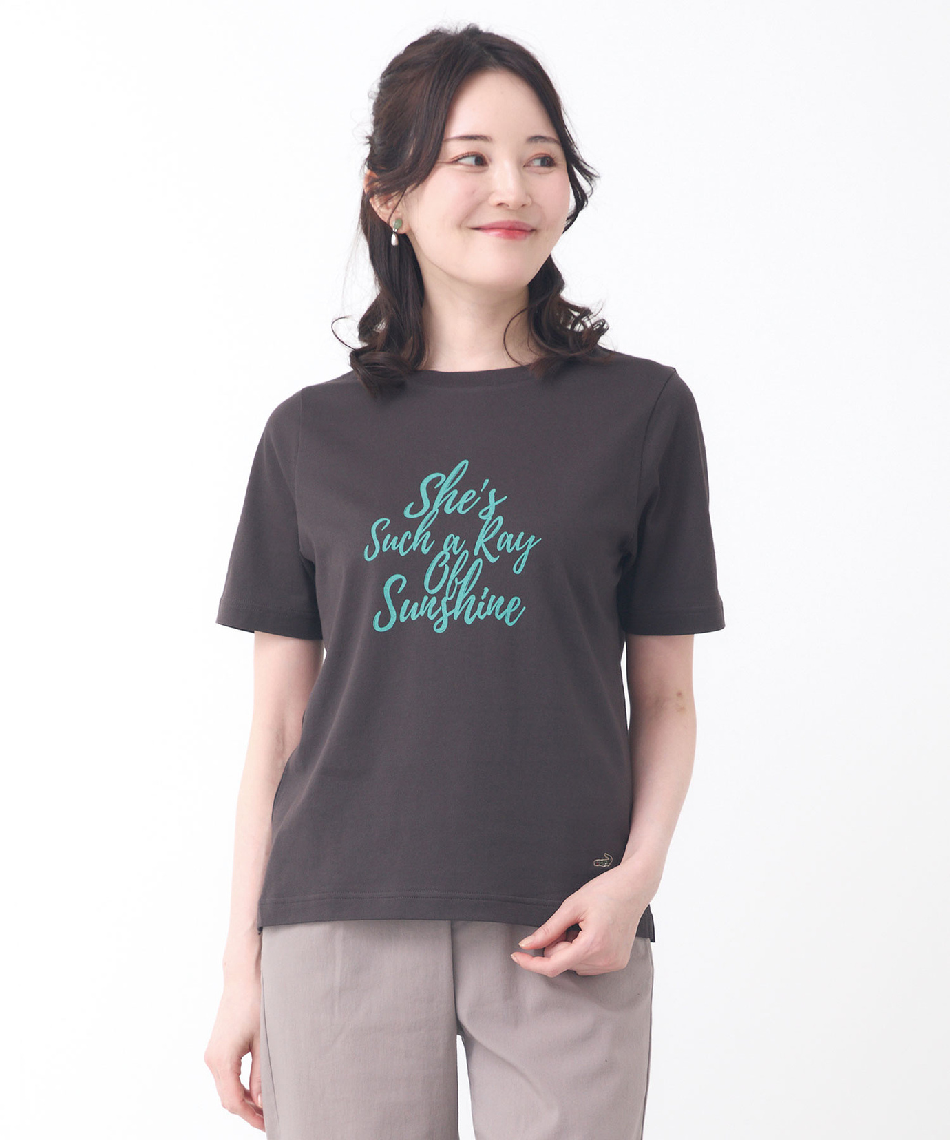 レディース コットン ロゴプリント Tシャツ通販 [0302-54204