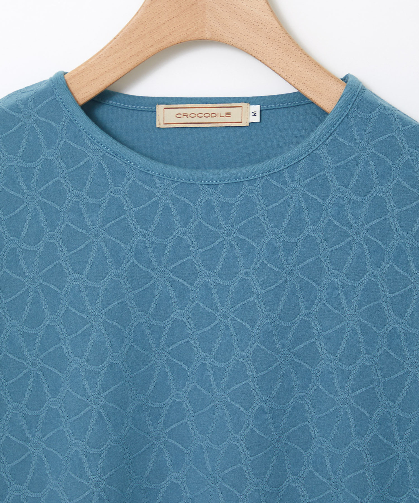 レディース レース柄 ジャカード 五分袖カットソー通販 [0302-54205