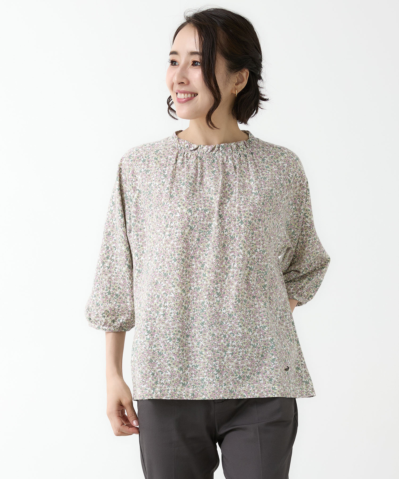 レディース 小花柄 プリント プルオーバー通販 [0302-54210