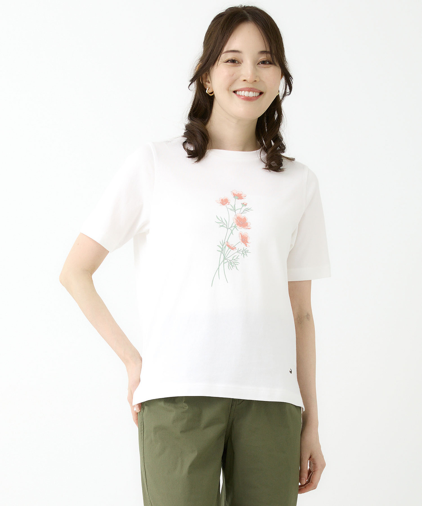 レディース コスモス プリント Tシャツ通販 [0302-55205
