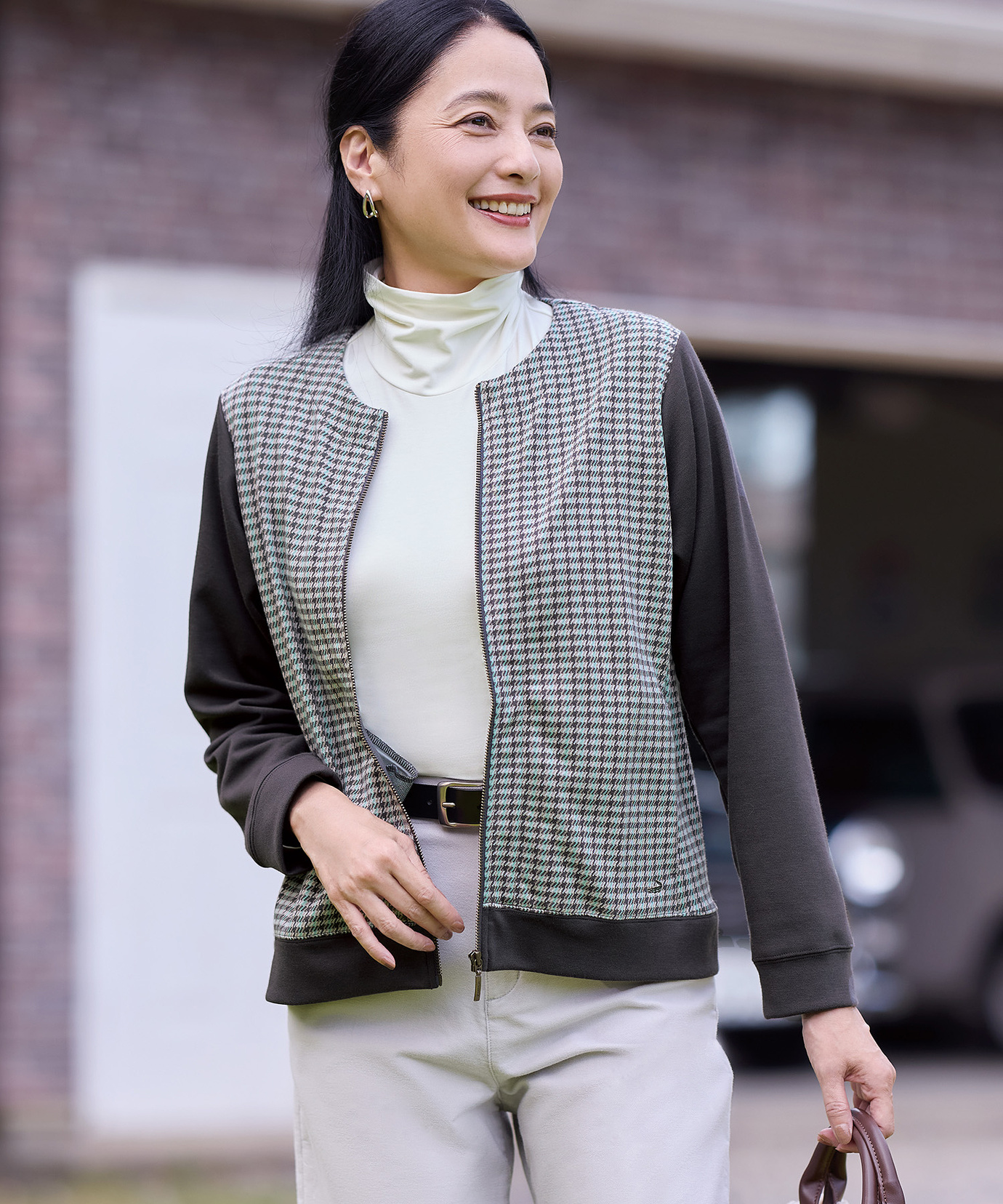 レディース 柄切り替え カット カーディガン通販 [0302-55220