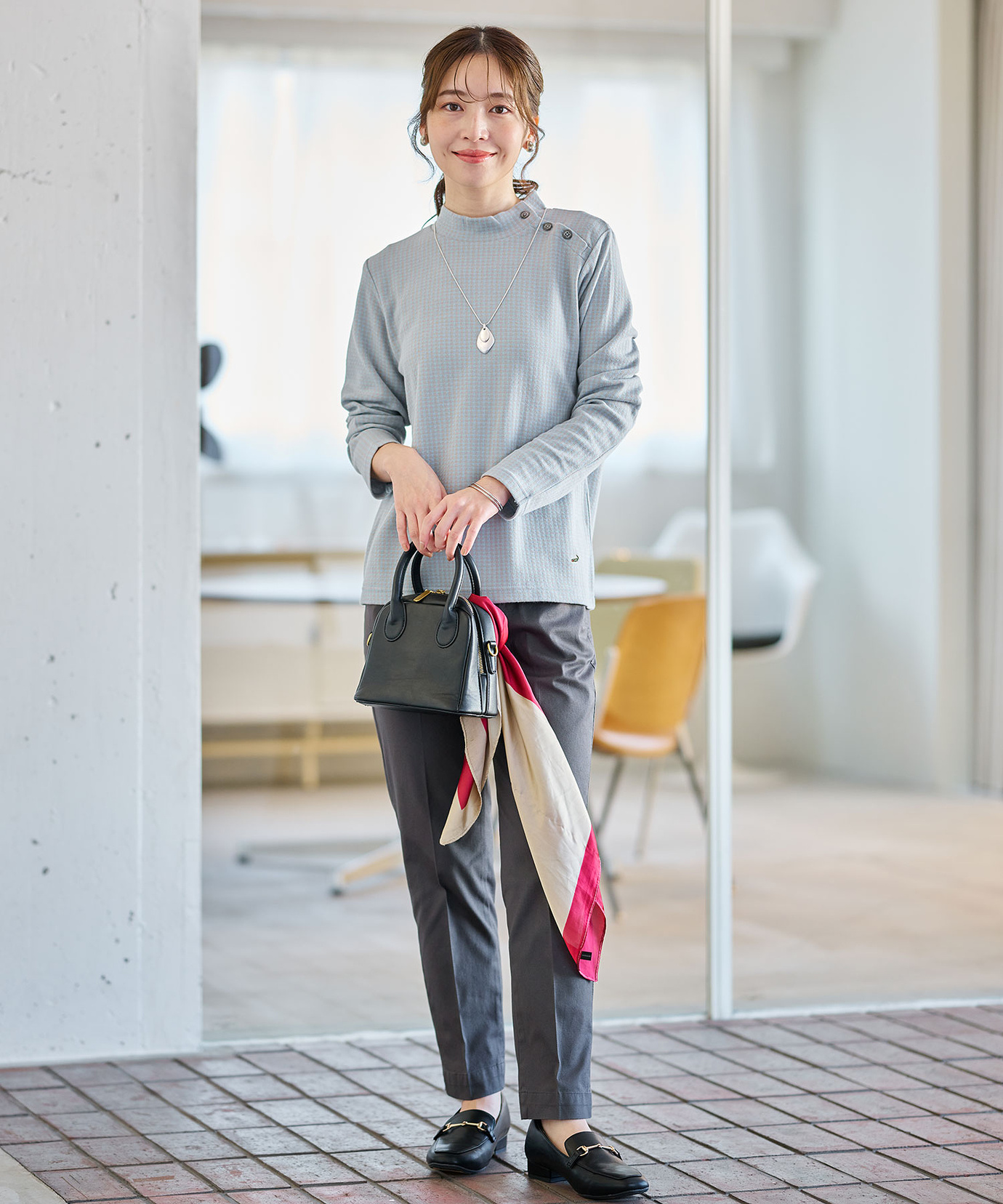 レディース ジャカード ハイネック カットソー通販 [0302-55224