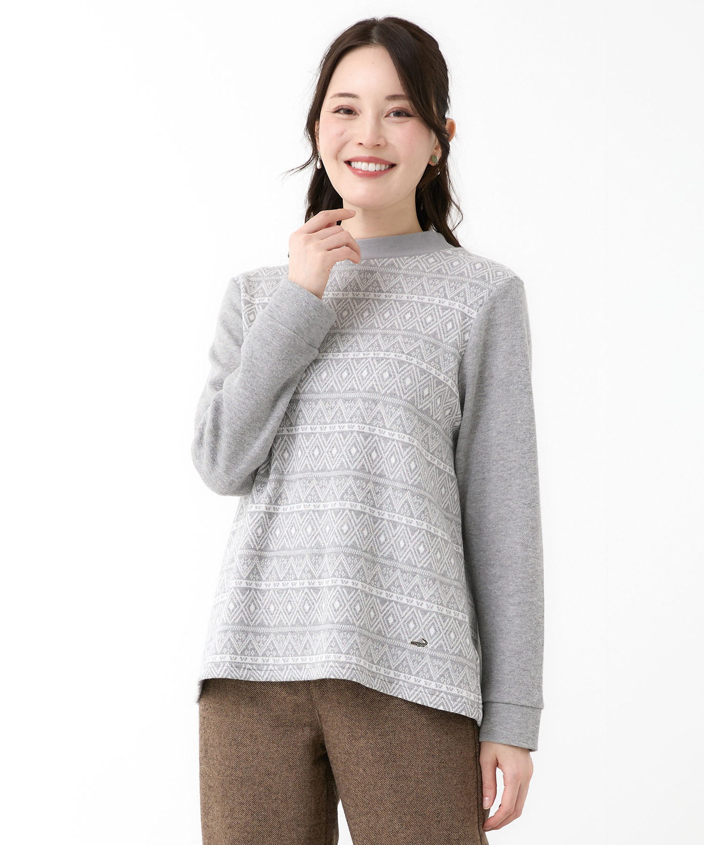 新品！定価1万3200 twolesジャガードロゴニット （gray） ゴルフ 新品