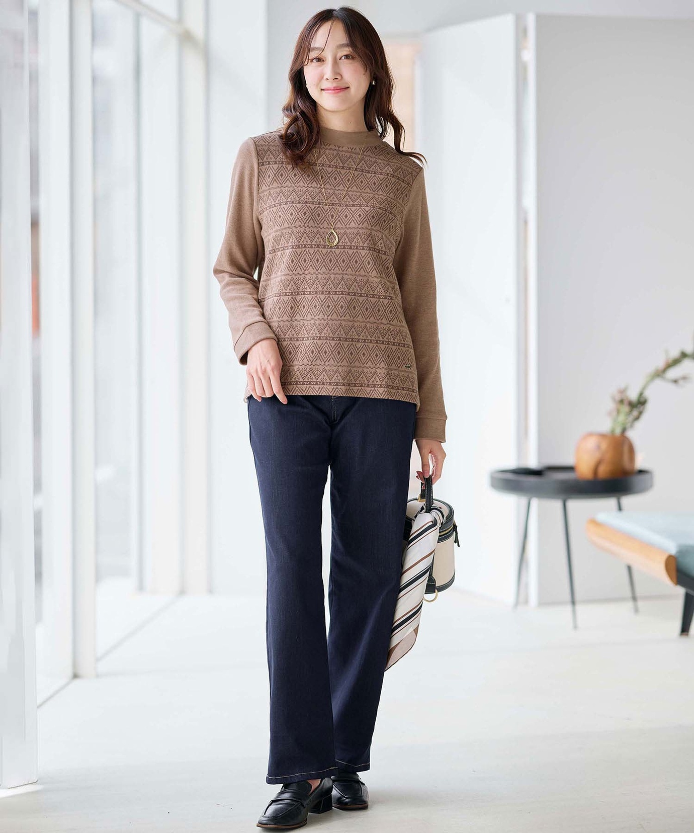 レディース 切り替え ジャカード プルオーバー通販 [0302-55234