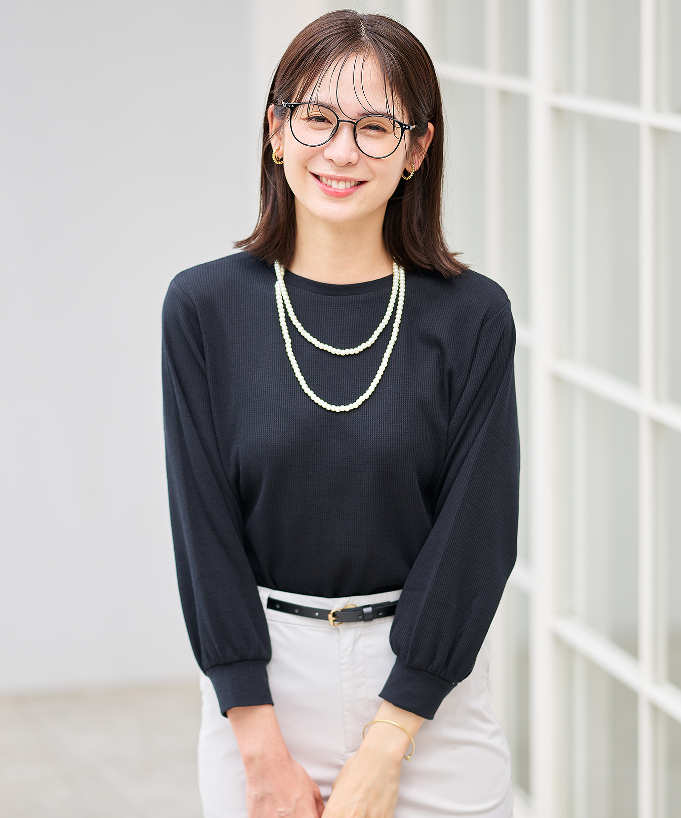 レディース ワッフル生地 長袖カットソー通販 [0302-56200