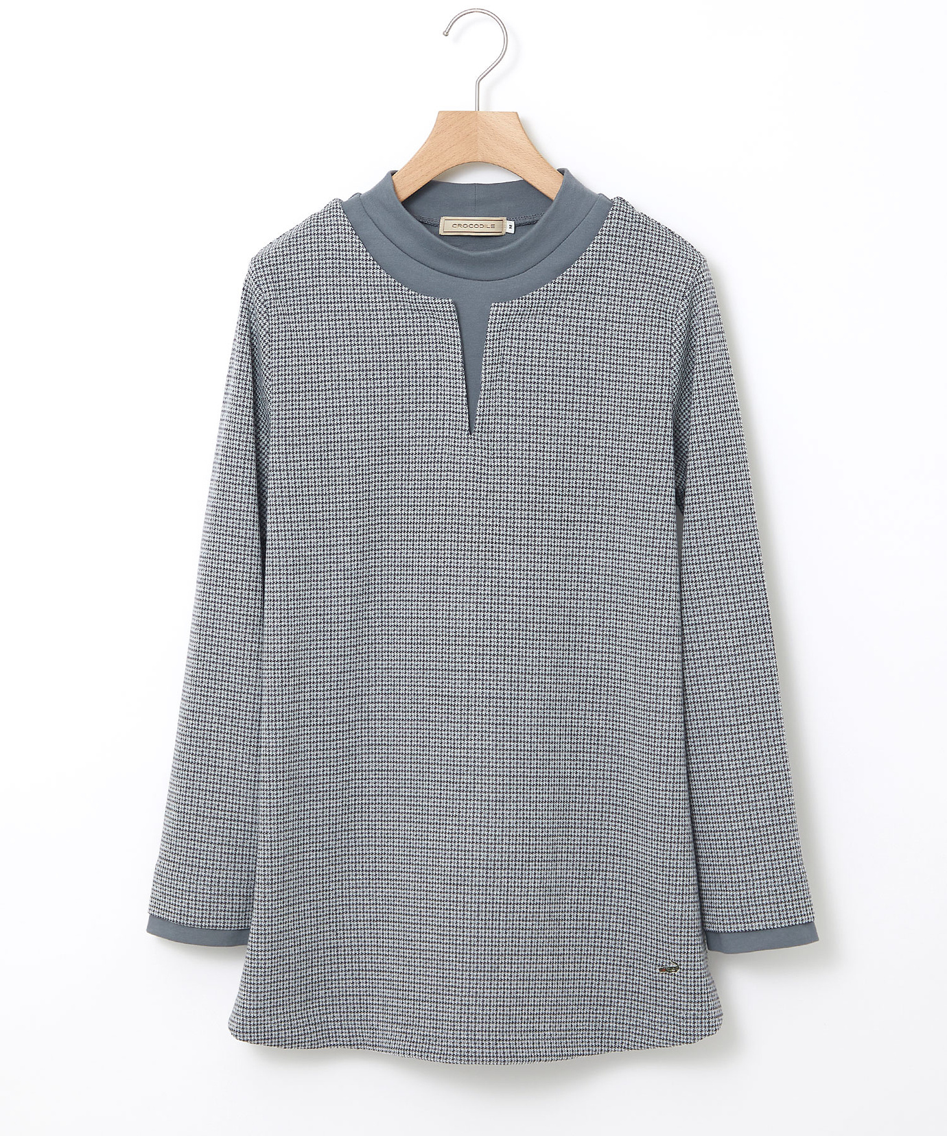 レディース 千鳥柄ドッキング デザインカットソー通販 [0302-56203