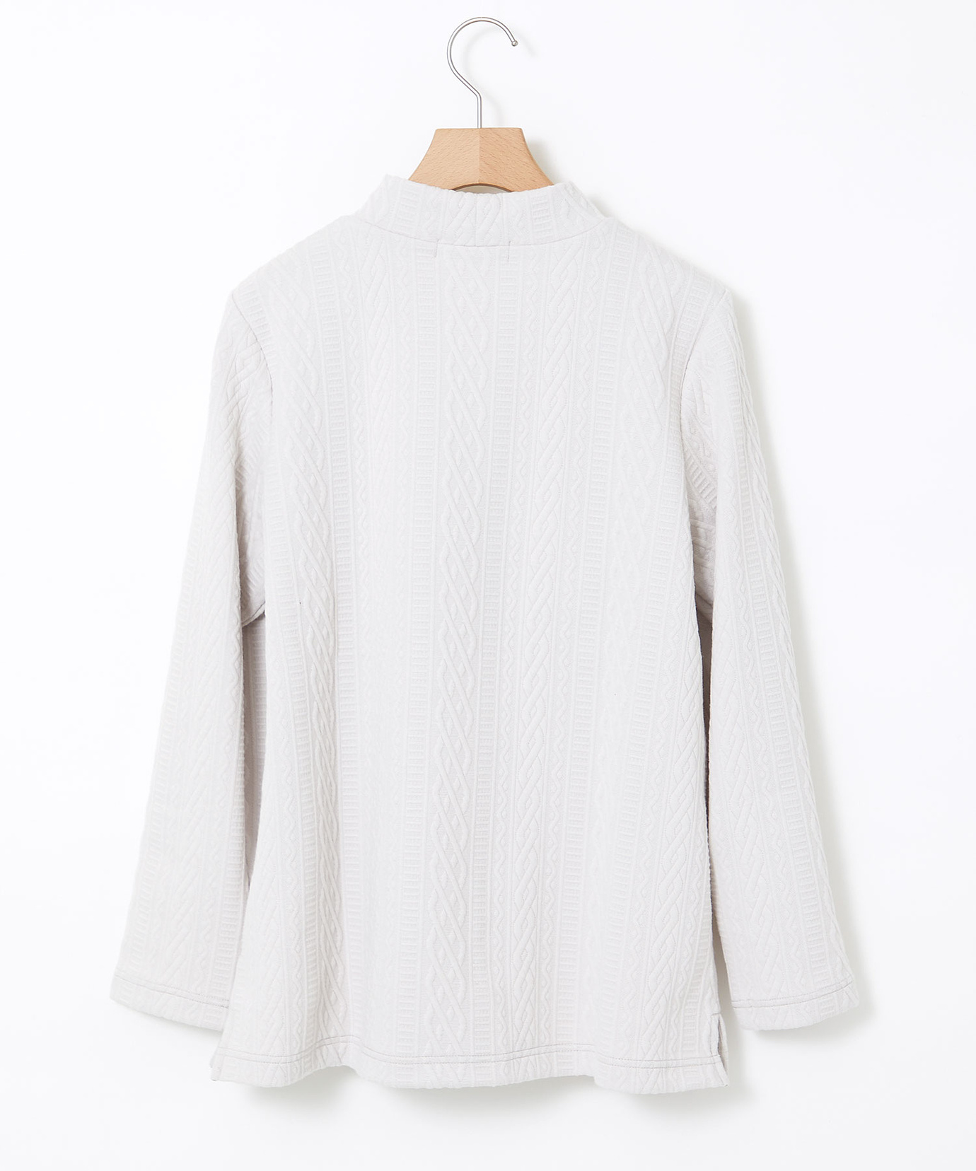 レディース ケーブルジャカード ハイネック カットソー【一部店舗限定