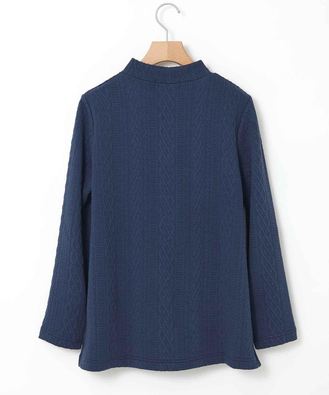 レディース ケーブルジャカード ハイネック カットソー【一部店舗限定