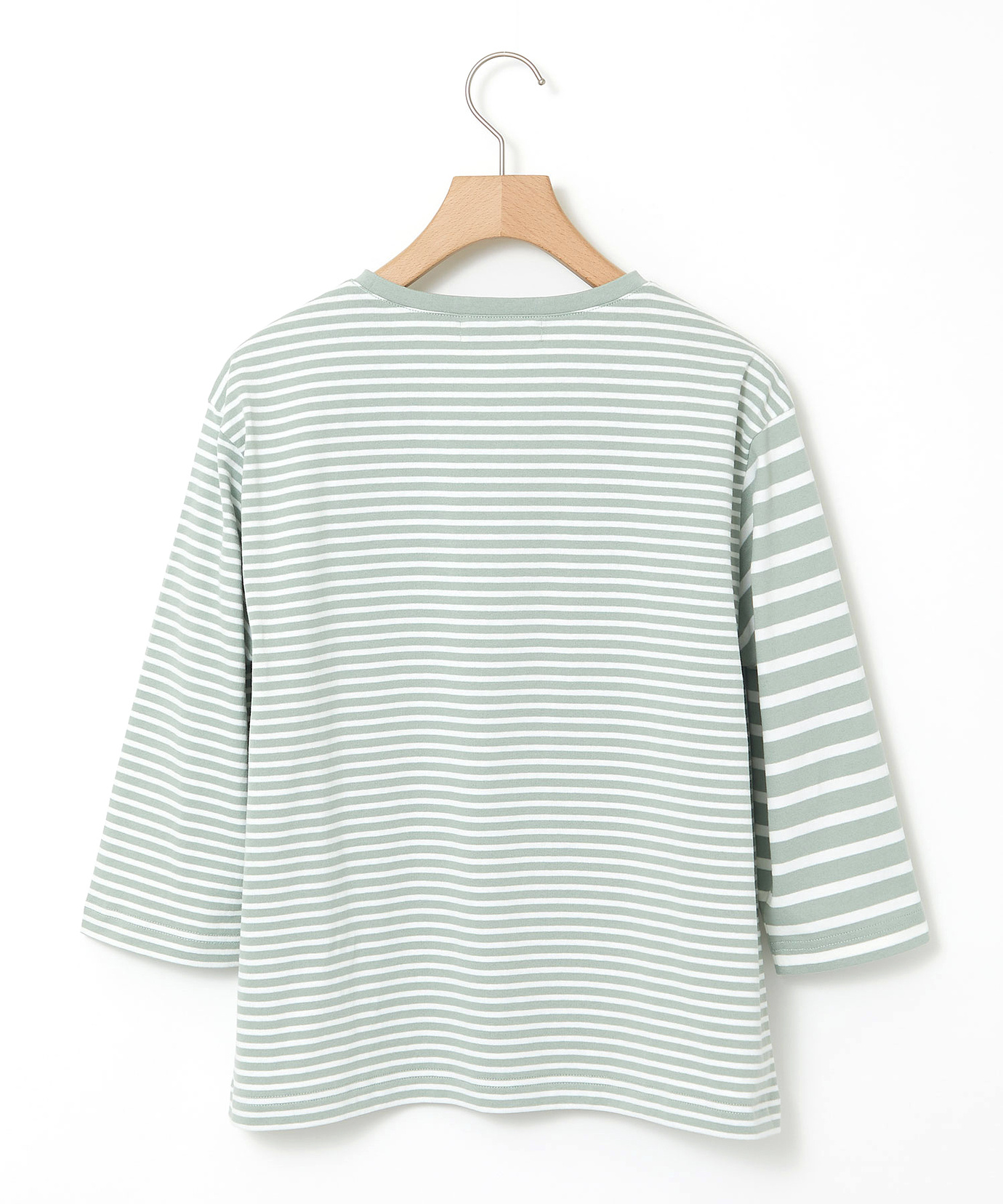 レディース ボーダー 切り替え 七分袖Tシャツ通販 [0302-63201