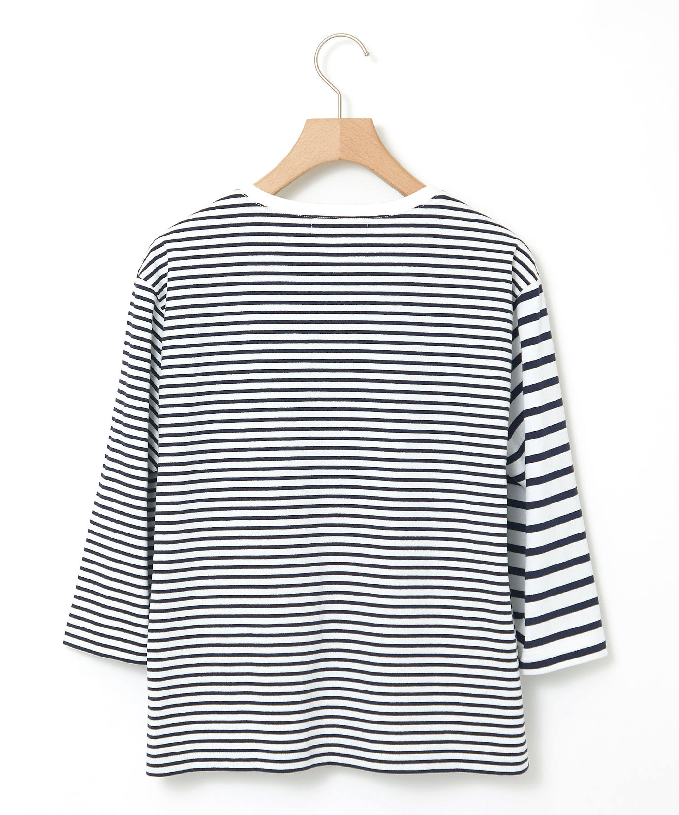 レディース ボーダー 切り替え 七分袖Tシャツ通販 [0302-63201