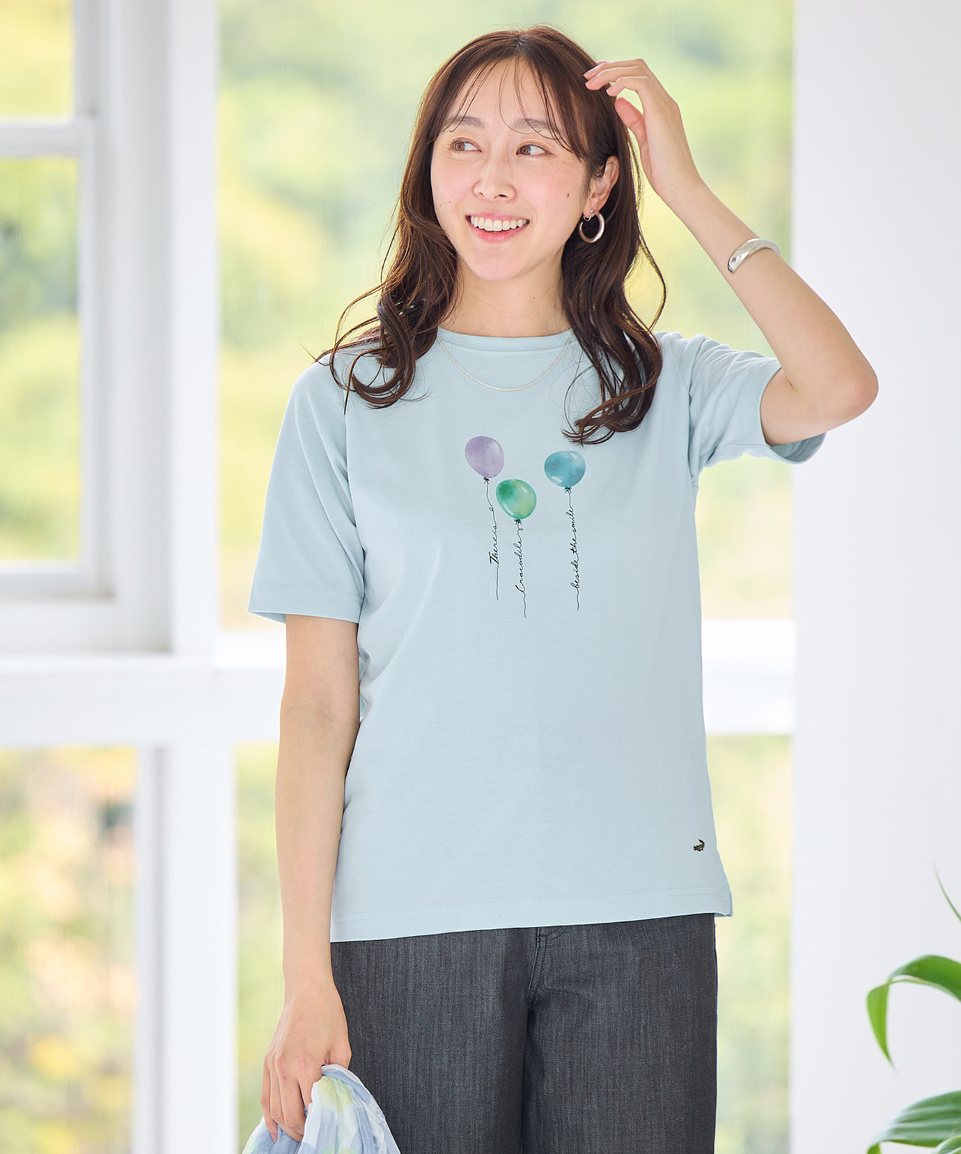 レディース バルーンプリント 半袖 Tシャツ【吸汗速乾】通販 [0302