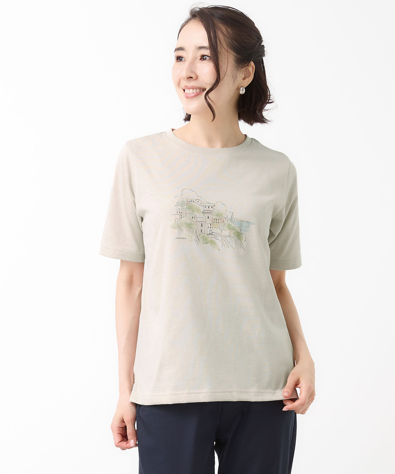 レディース 水彩調 プリント Tシャツ【吸汗速乾】通販 [0302-63222