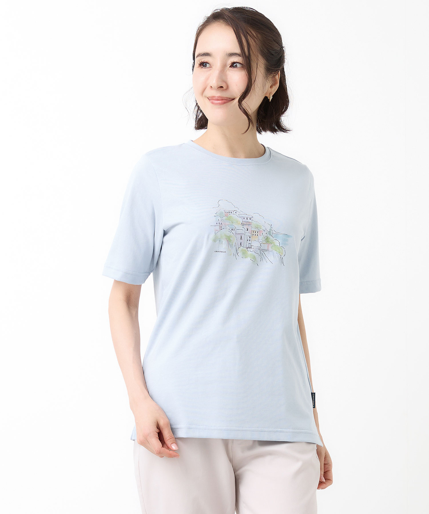 レディース 水彩調 プリント Tシャツ【吸汗速乾】通販 [0302-63222