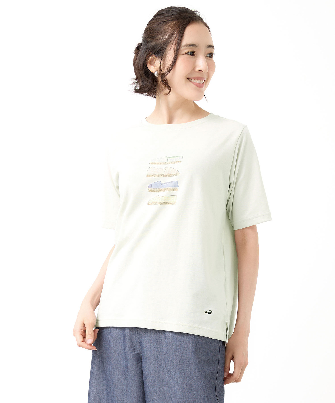 レディース サンダルプリント 半袖 Tシャツ【吸汗速乾】通販 [0302