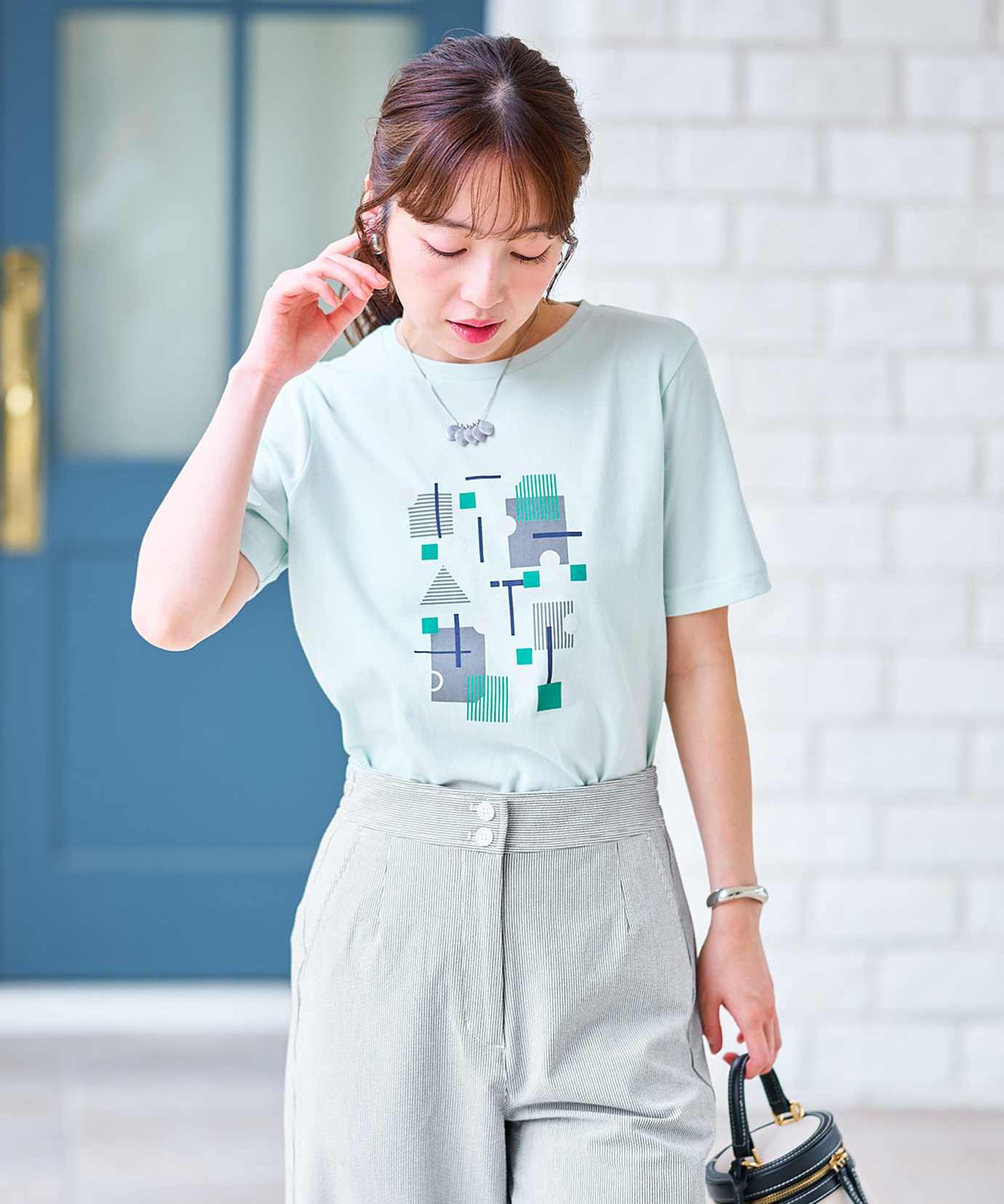 レディース プレーティング天竺 モチーフプリント Tシャツ【UVカット 