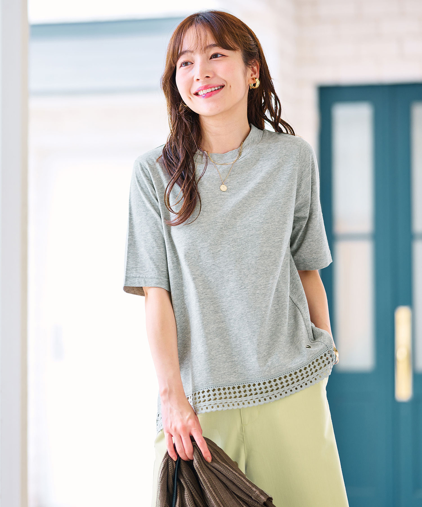 レディース 裾レース 半袖 Tシャツ通販 [0302-64205] - クロコダイル