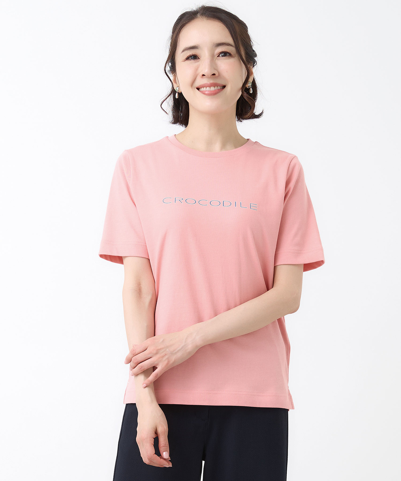 レディース ロゴプリント 半袖 Tシャツ【吸汗速乾】【オンライン