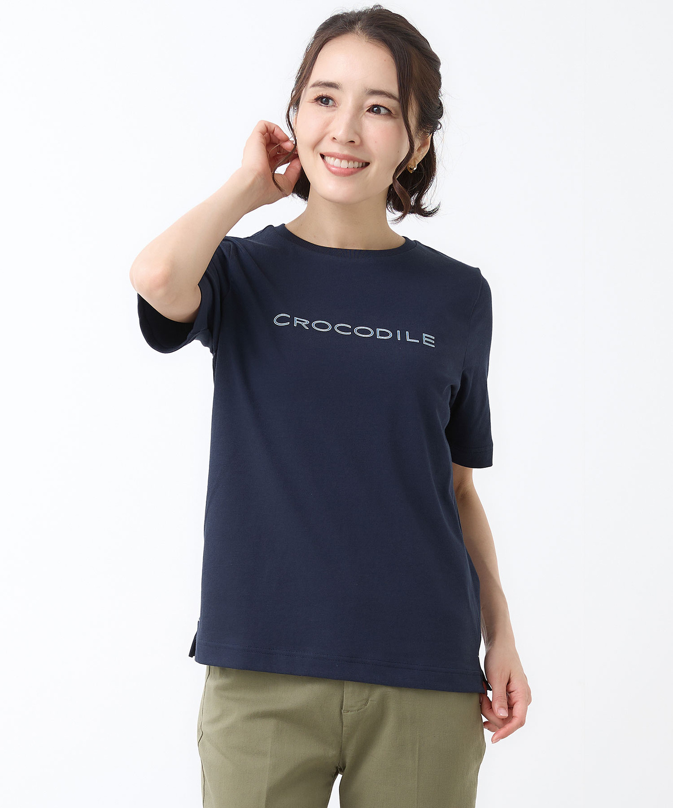 2/28まで　サンローラン　クロコダイル　Tシャツ　半袖 レディース ロゴプリント 半袖 Tシャツ【吸汗速乾】【オンライン