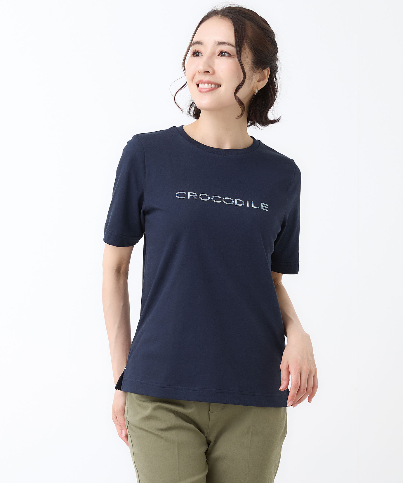 ENNOY ロゴプリント 半袖 T シャツ ぶー レディース ロゴプリント 半袖 Tシャツ【吸汗速乾】【オンライン