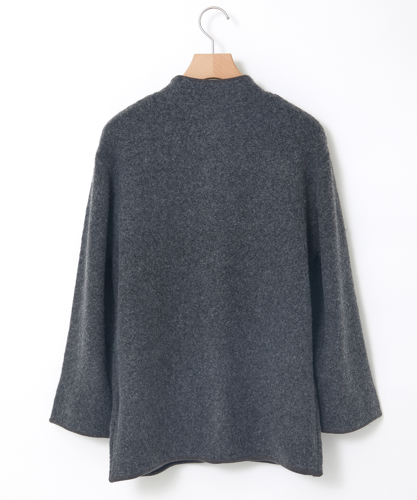 レディース ウールブレンド スタンドカラー ニットコート通販 [0303