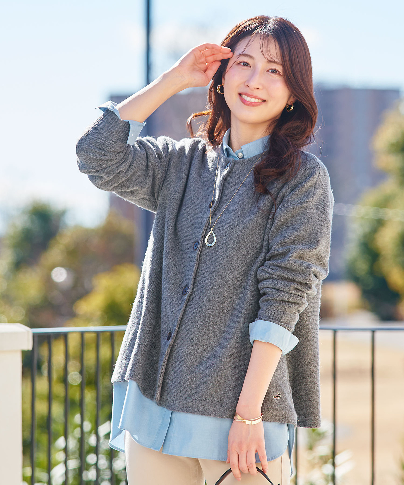 レディース フレアシルエット ニットカーディガン【手洗いOK】通販