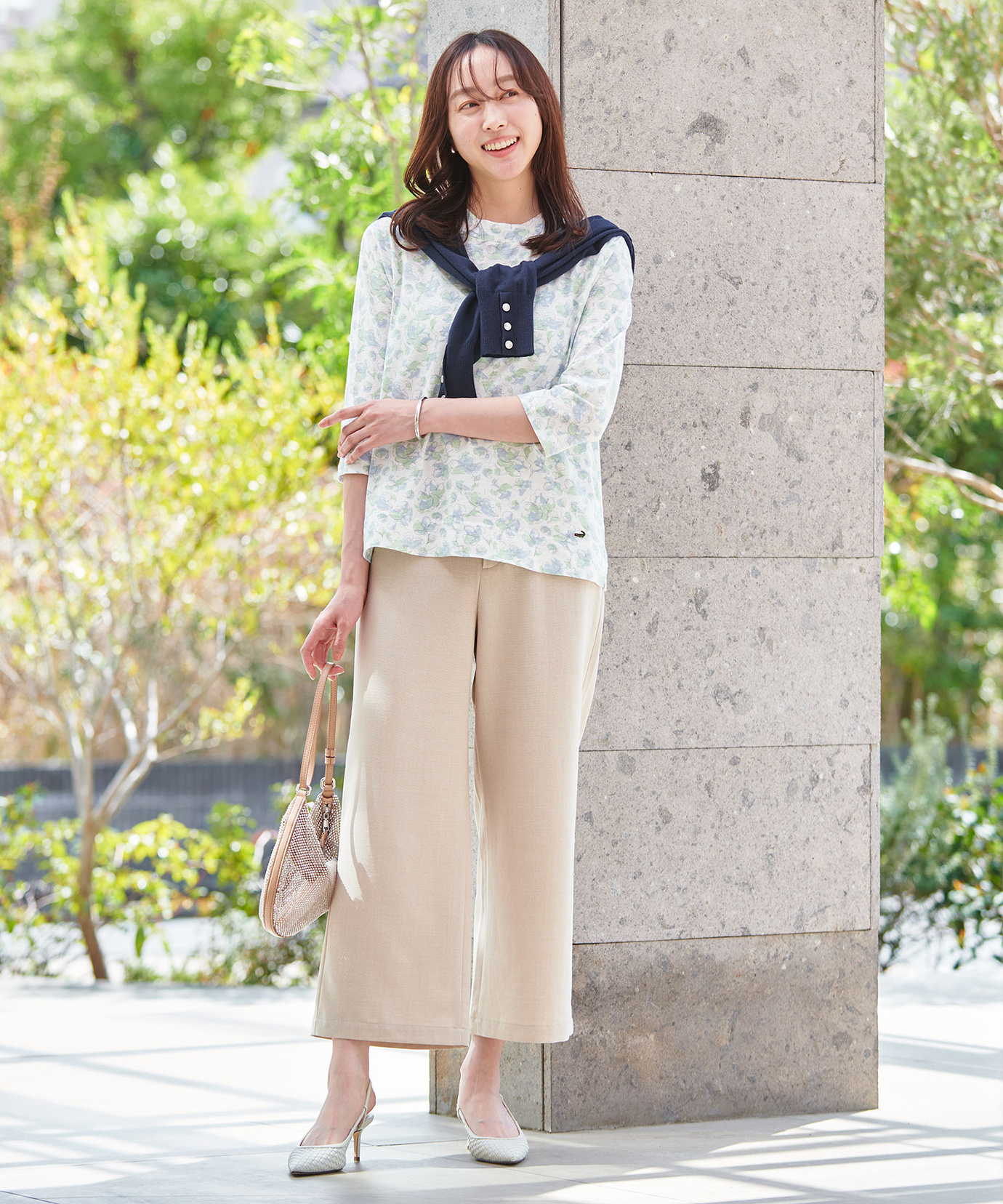 レディース シルクブレンド シェル調ボタン カーディガン通販 [0303