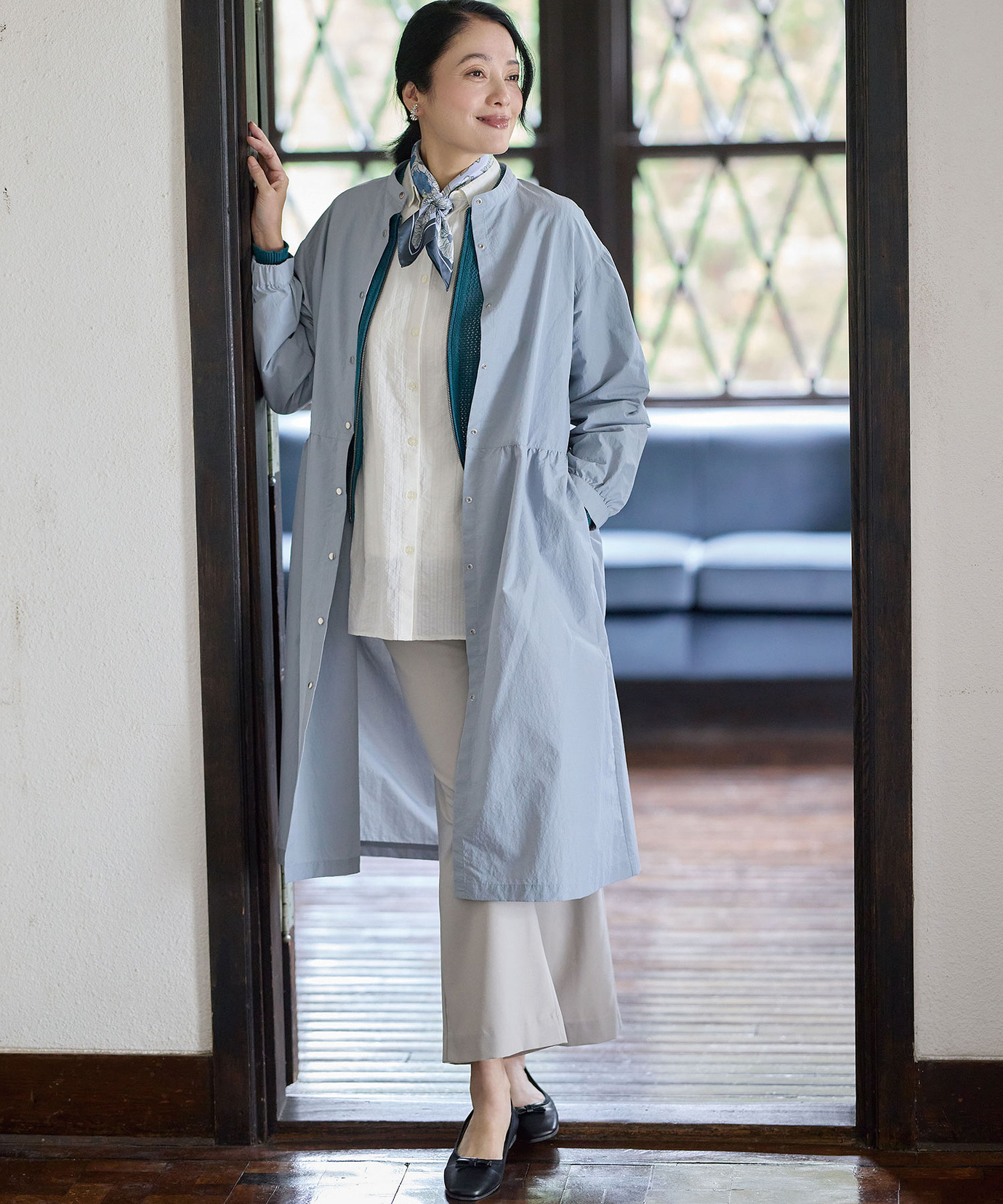 レディース コットン メッシュ ジップカーディガン通販 [0303-51308