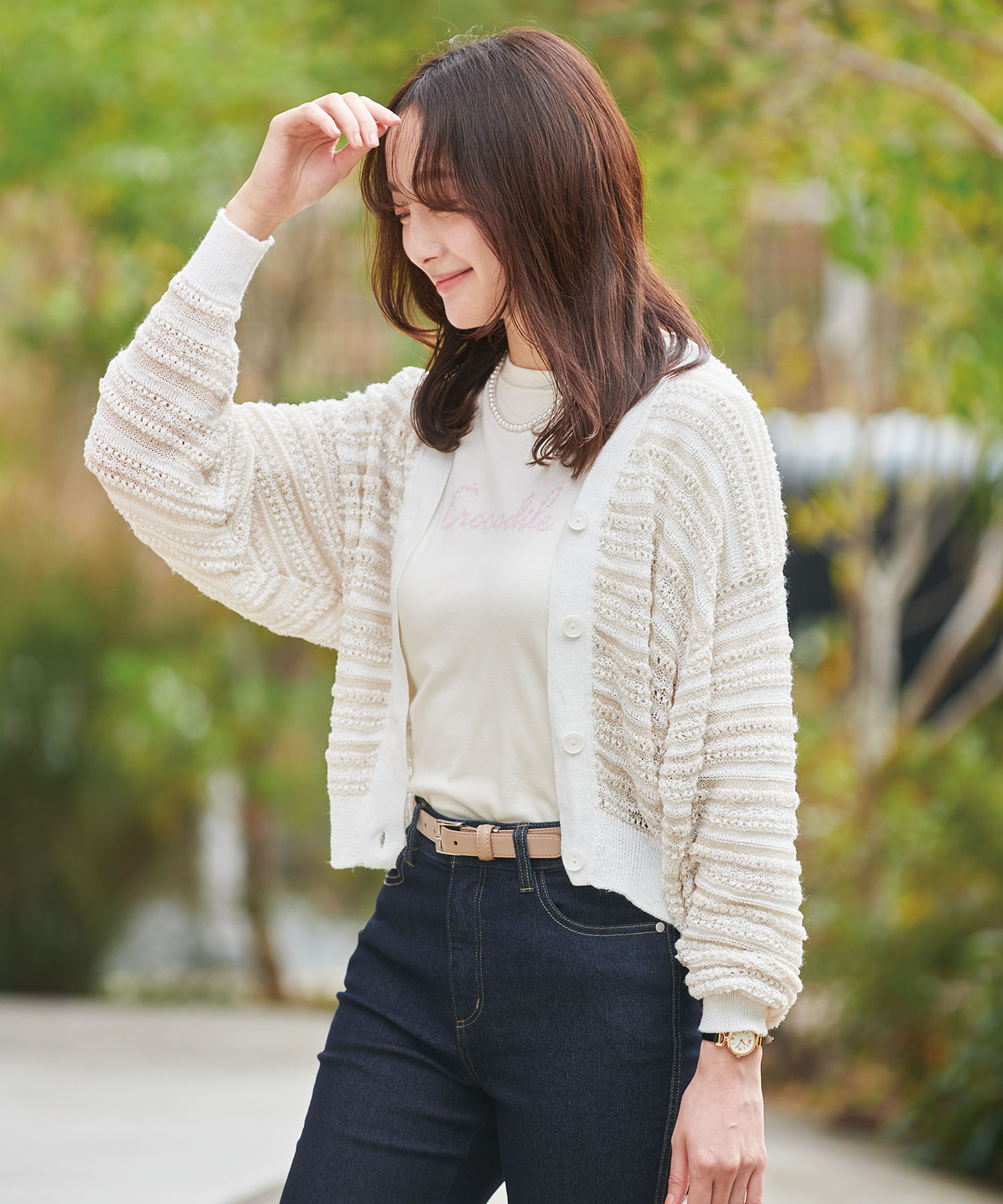 room306 CONTEMPORARY ホワイトカーディガン ニット room306