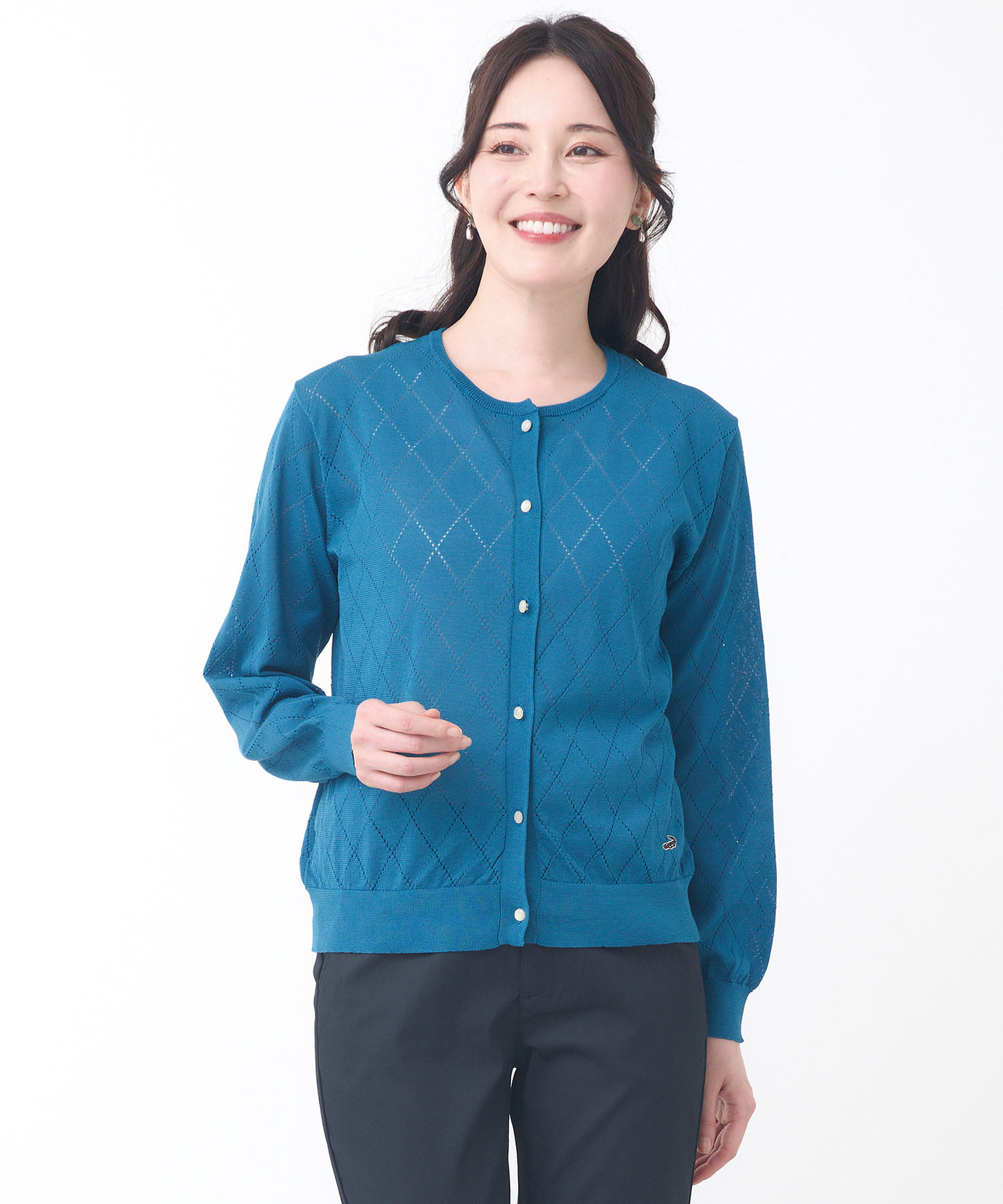 レディース アーガイル サマー カーディガン通販 [0303-54300