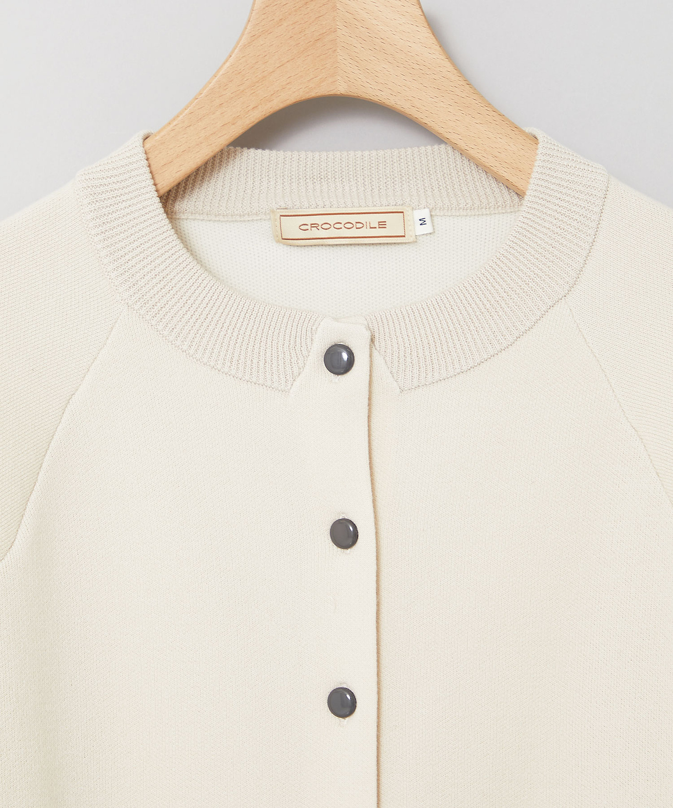 レディース クルーネック ダブルニット カーディガン【手洗いOK】通販