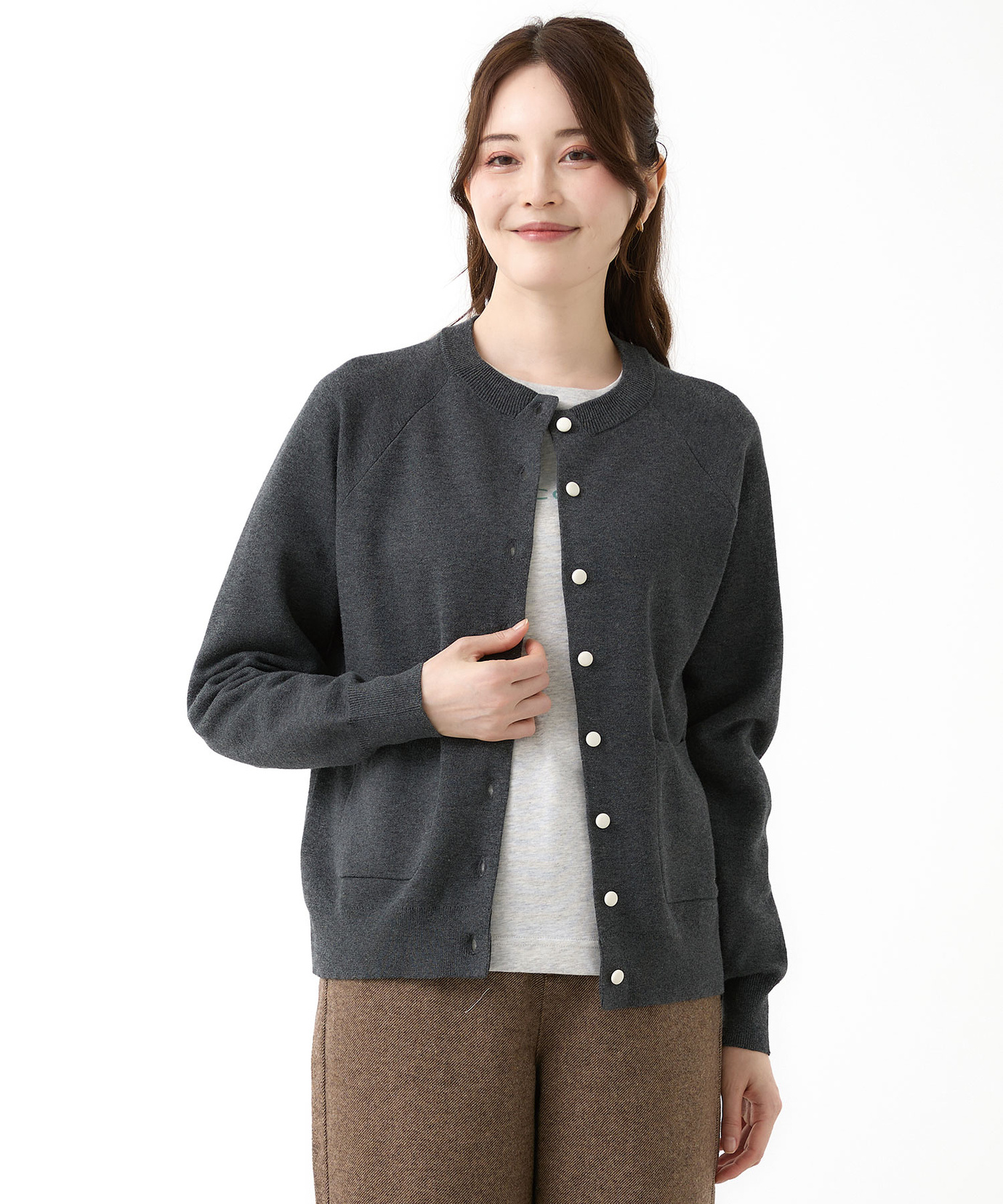 美品✨wjk　ダブルジェイケイ　ホック　カーディガン　ニット　レザー　リネン　麻 美品✨wjk ダブルジェイケイ ホック カーディガン ニット レザー